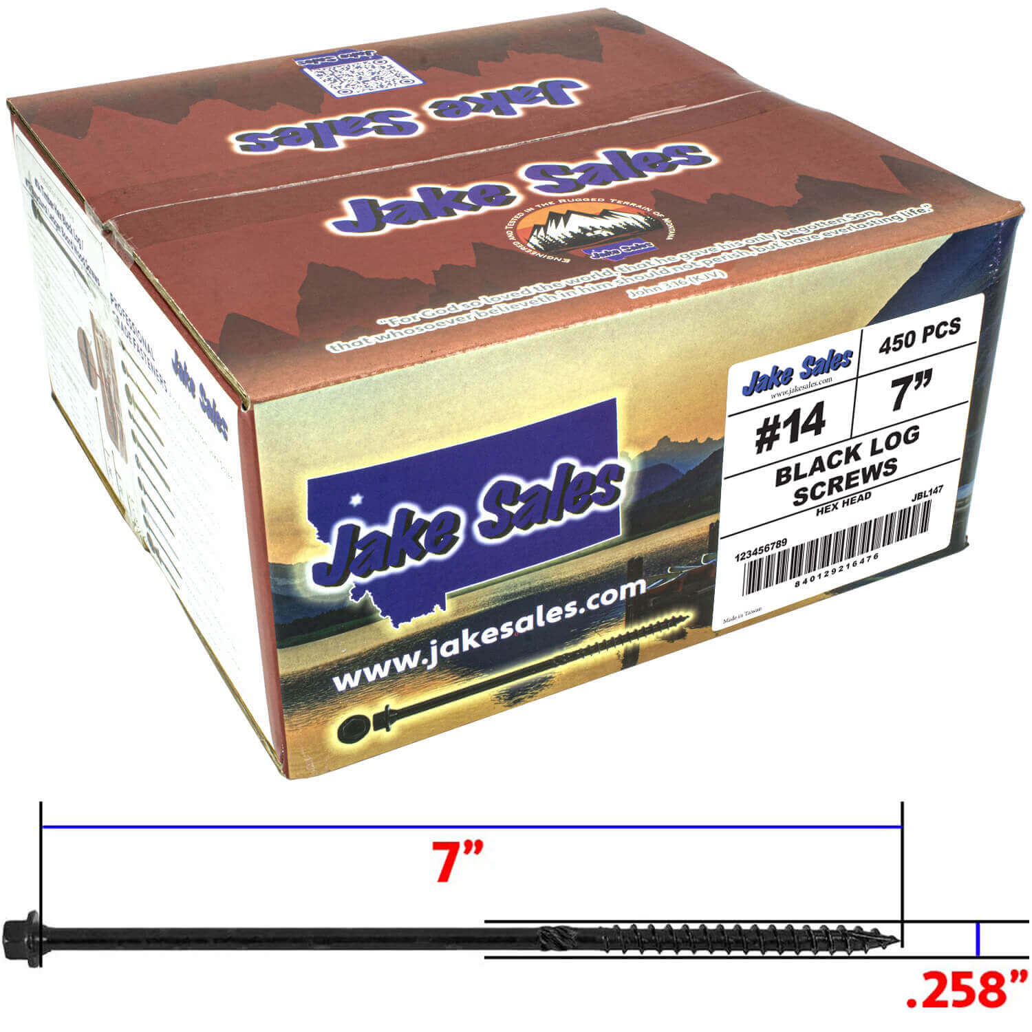 #14 Heavy-Duty Black Timber, Log & Structural Wood Screws - Exterior Coated - Use for Fastening Ledger Boards, Large Timbers, Logs and more. - Image 25