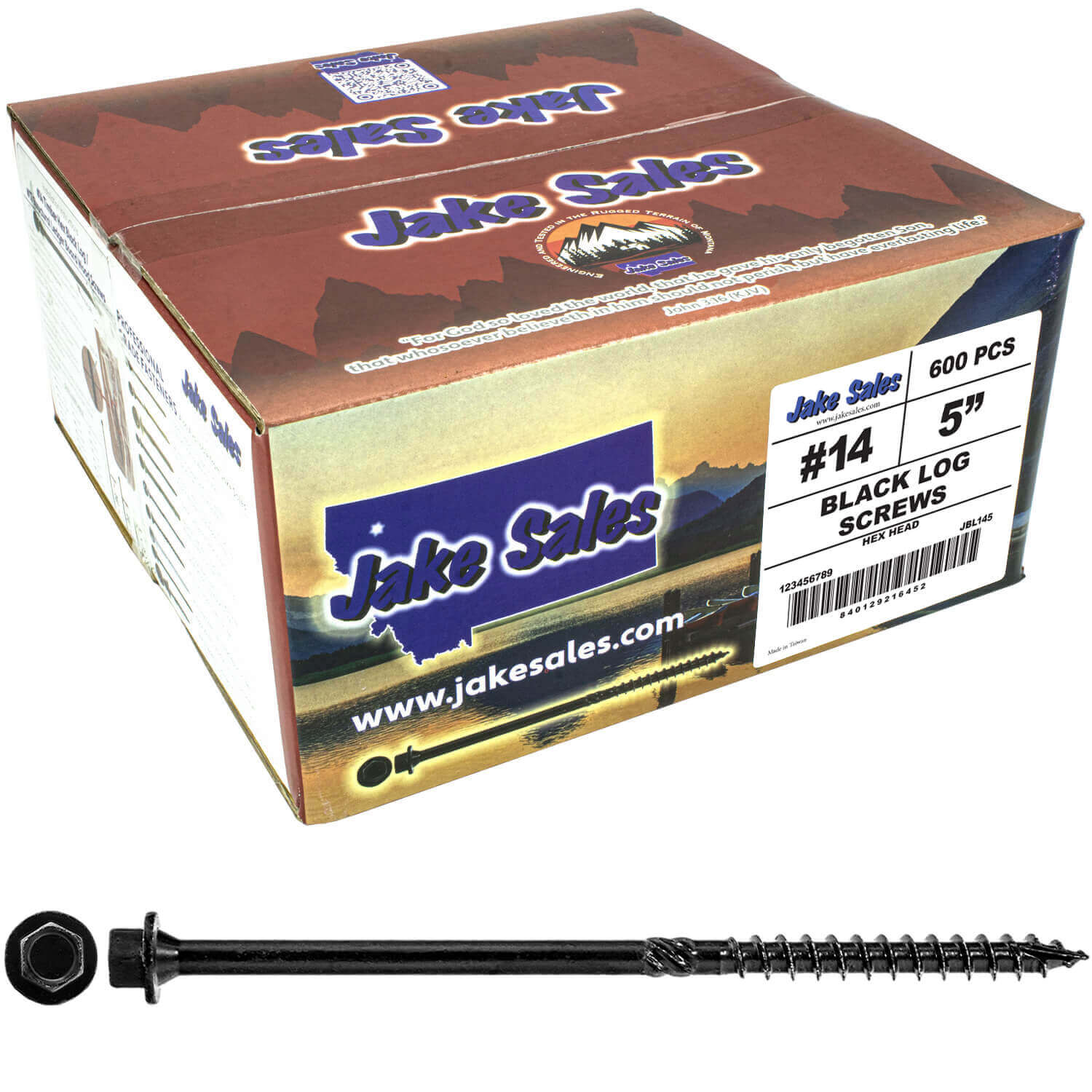 #14 Heavy-Duty Black Timber, Log & Structural Wood Screws - Exterior Coated - Use for Fastening Ledger Boards, Large Timbers, Logs and more. - Image 41