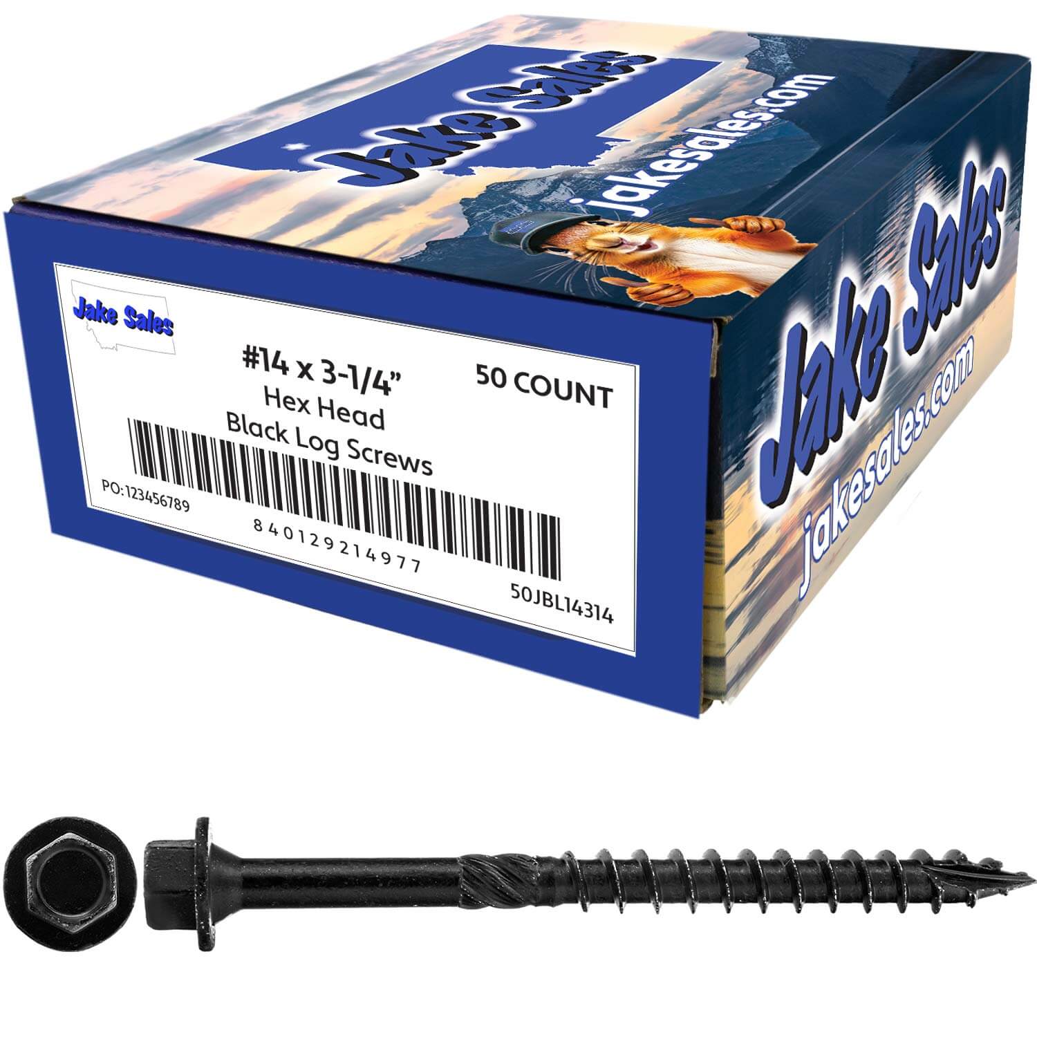 #14 Heavy-Duty Black Timber, Log & Structural Wood Screws - Exterior Coated - Use for Fastening Ledger Boards, Large Timbers, Logs and more. - Image 60