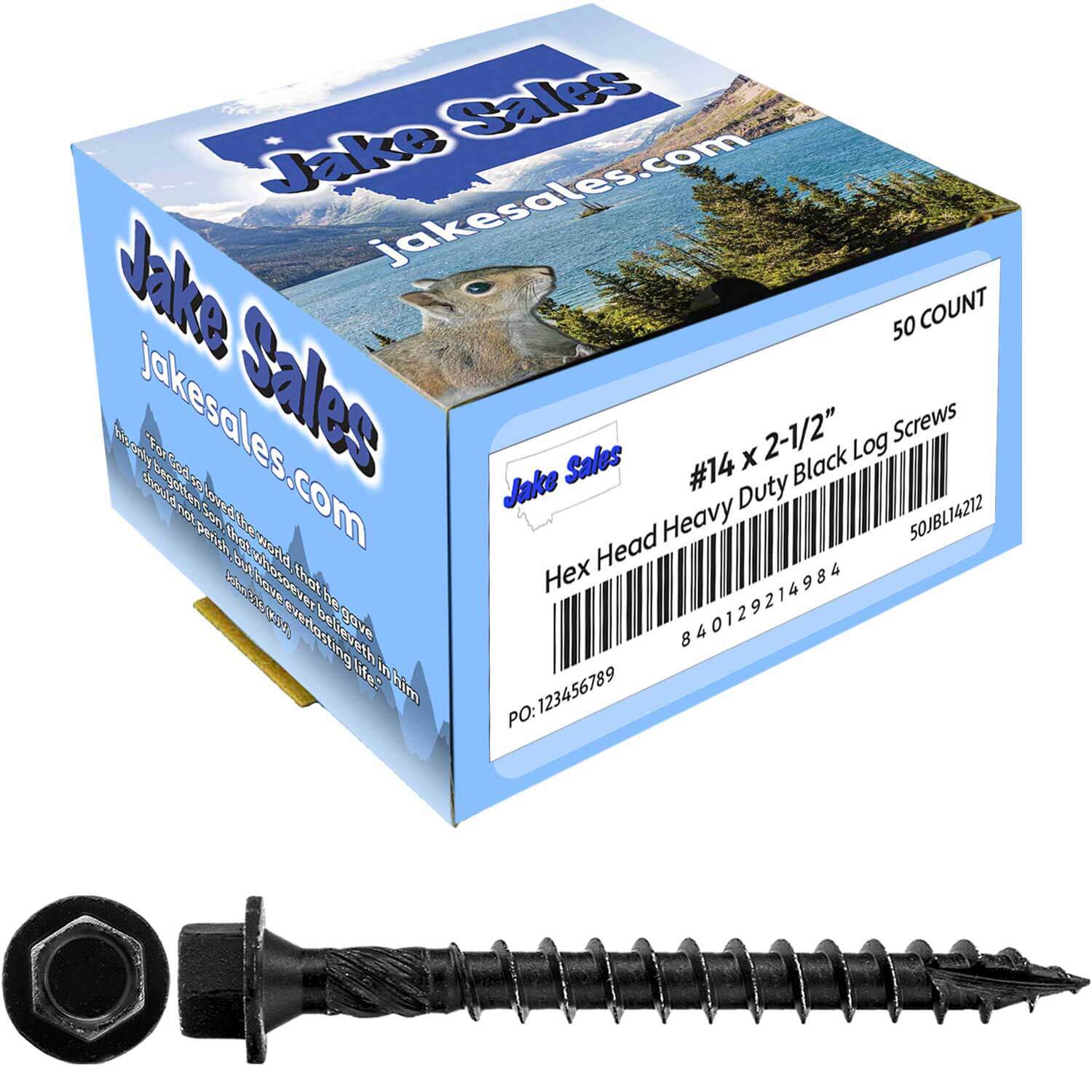 #14 Heavy-Duty Black Timber, Log & Structural Wood Screws - Exterior Coated - Use for Fastening Ledger Boards, Large Timbers, Logs and more. - Image 85