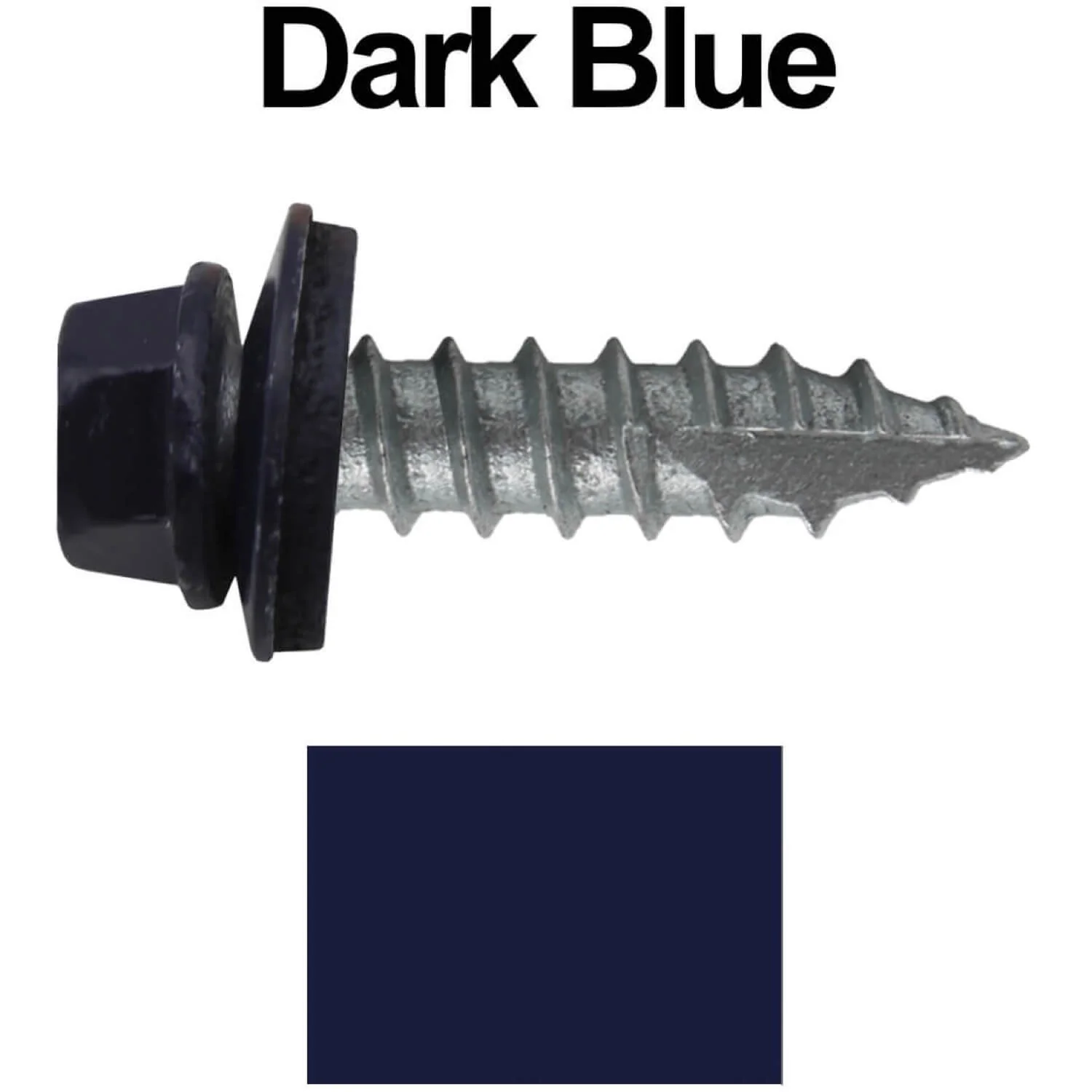 #14 x 1"  Metal ROOFING SCREWS - Hex Washer Head - Self starting/self tapping - EPDM washer. Colored head. - Image 118