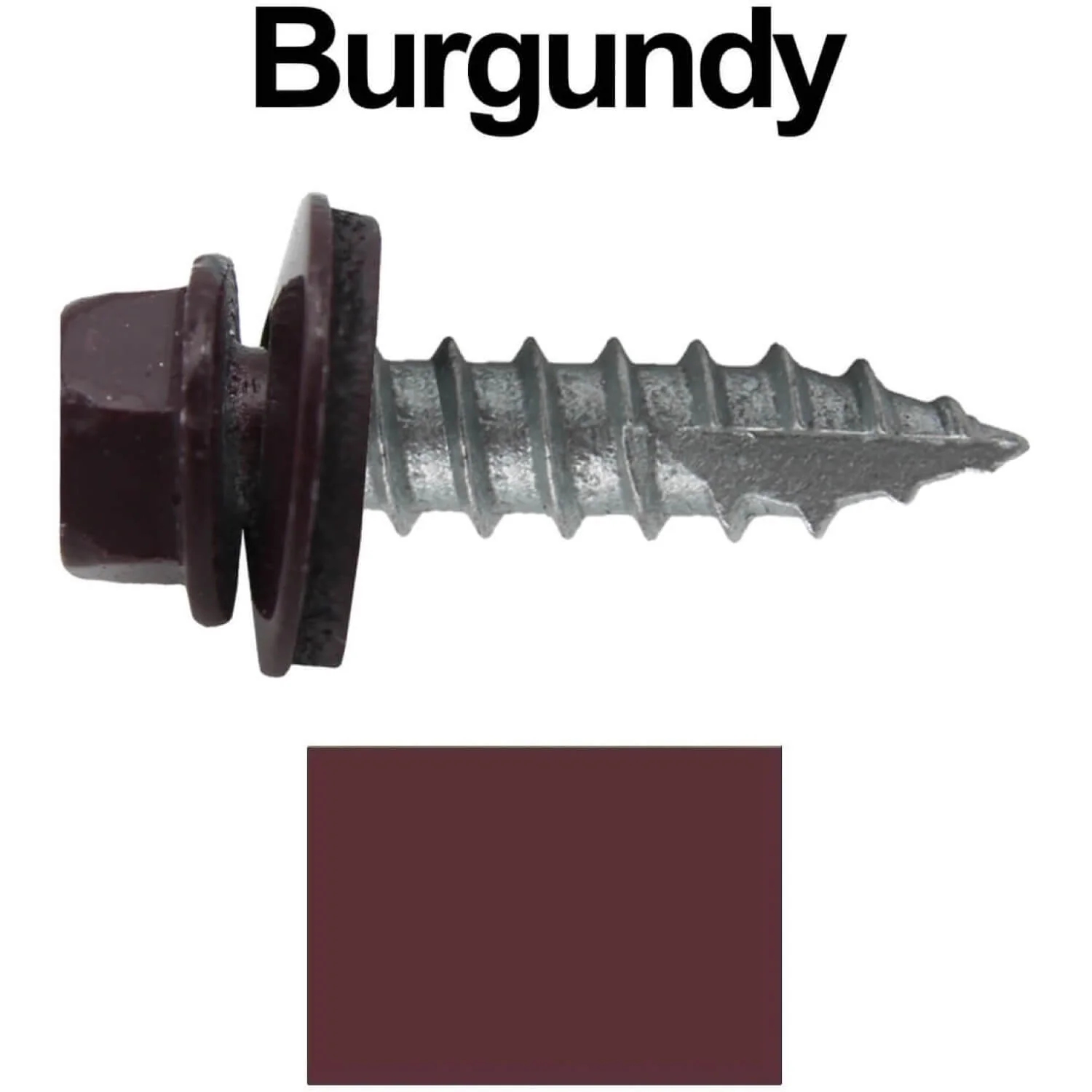 #14 x 1"  Metal ROOFING SCREWS - Hex Washer Head - Self starting/self tapping - EPDM washer. Colored head. - Image 12