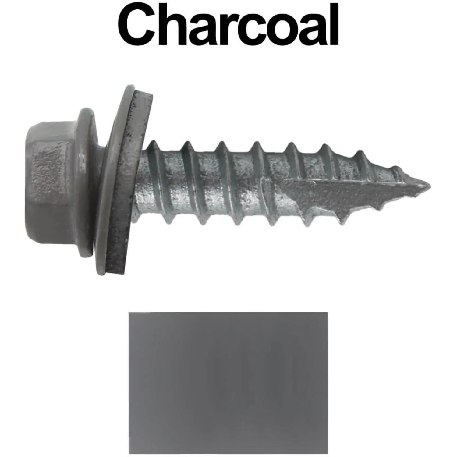 #14 x 1"  Metal ROOFING SCREWS - Hex Washer Head - Self starting/self tapping - EPDM washer. Colored head. - Image 13