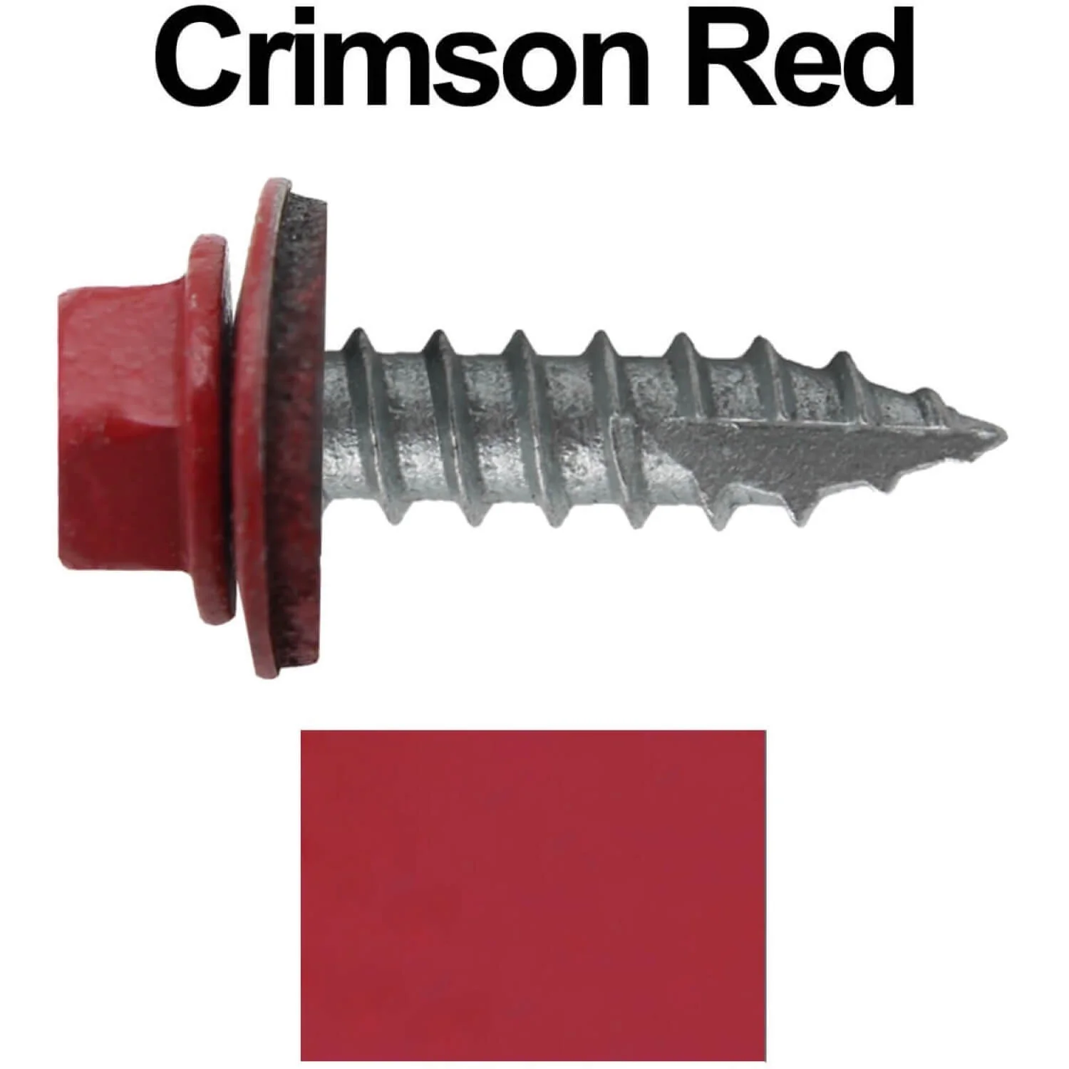 #14 x 1"  Metal ROOFING SCREWS - Hex Washer Head - Self starting/self tapping - EPDM washer. Colored head. - Image 17