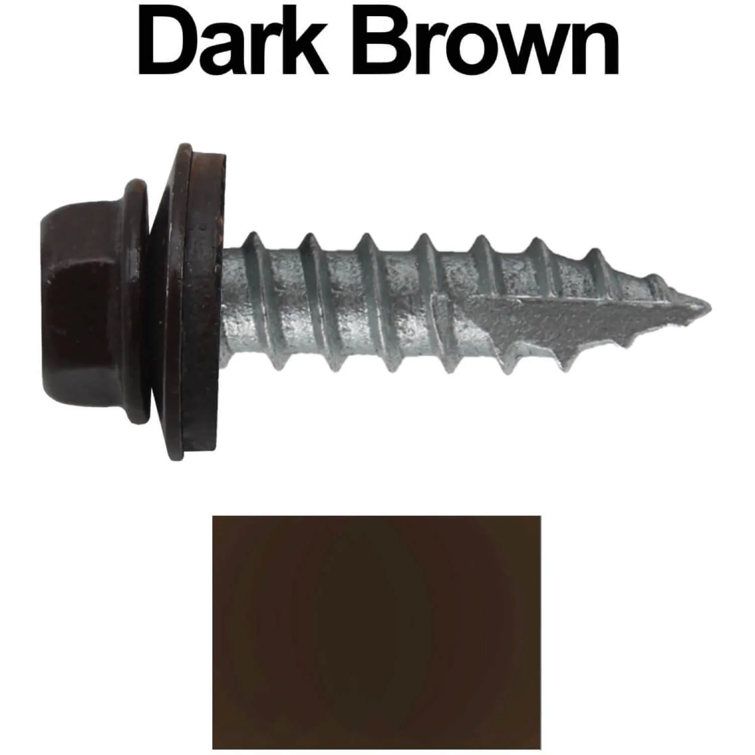 #14 x 1"  Metal ROOFING SCREWS - Hex Washer Head - Self starting/self tapping - EPDM washer. Colored head. - Image 19