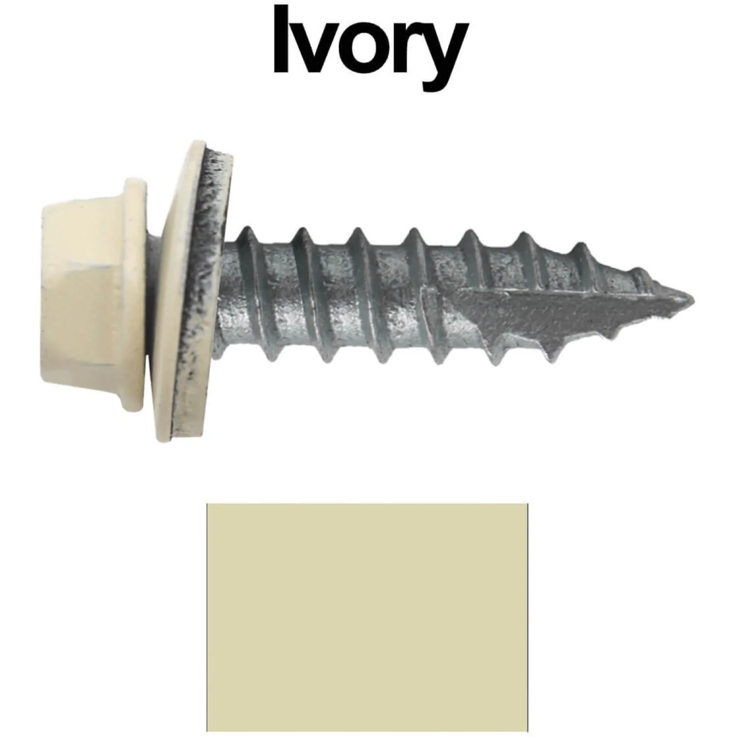 #14 x 1"  Metal ROOFING SCREWS - Hex Washer Head - Self starting/self tapping - EPDM washer. Colored head. - Image 25