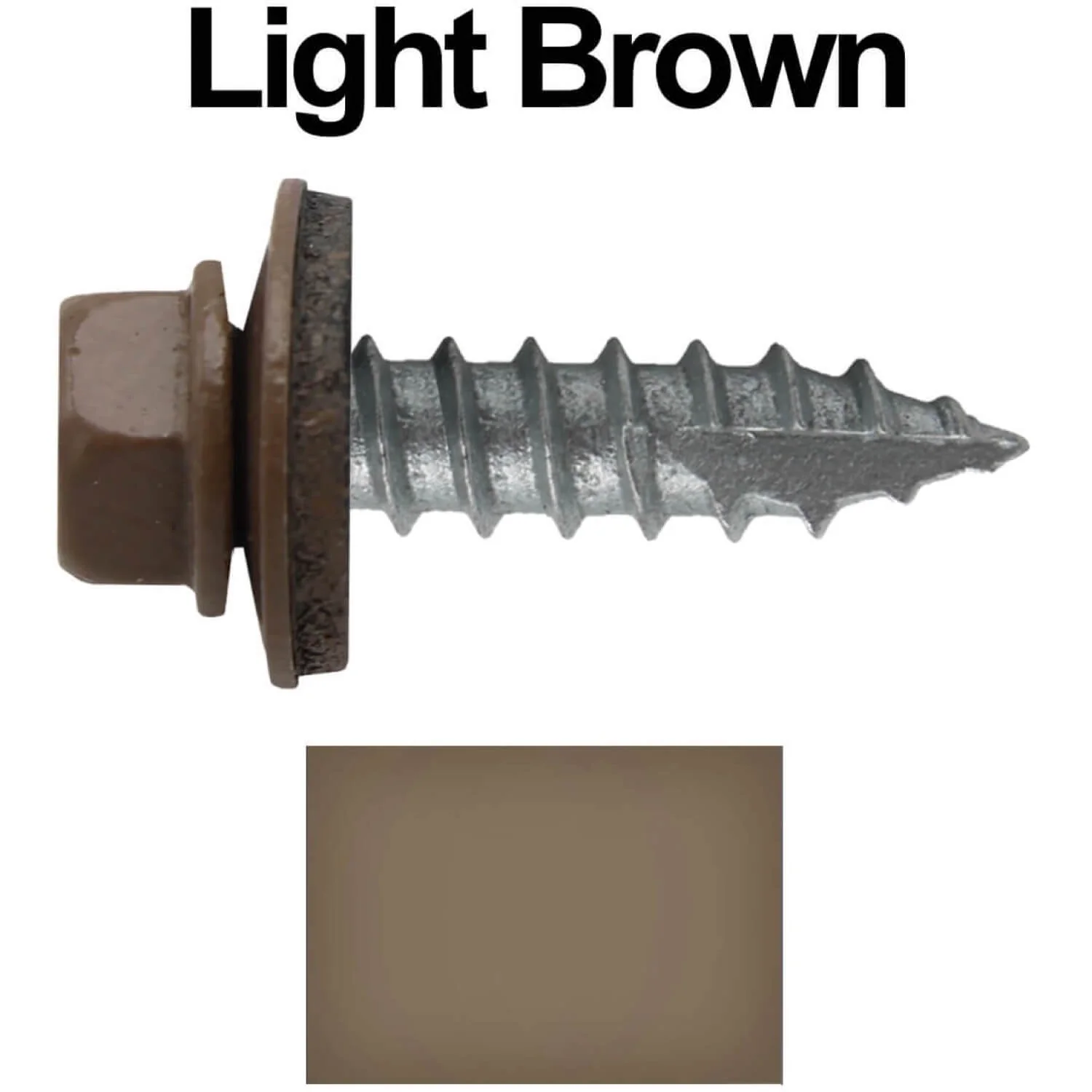 #14 x 1"  Metal ROOFING SCREWS - Hex Washer Head - Self starting/self tapping - EPDM washer. Colored head. - Image 27
