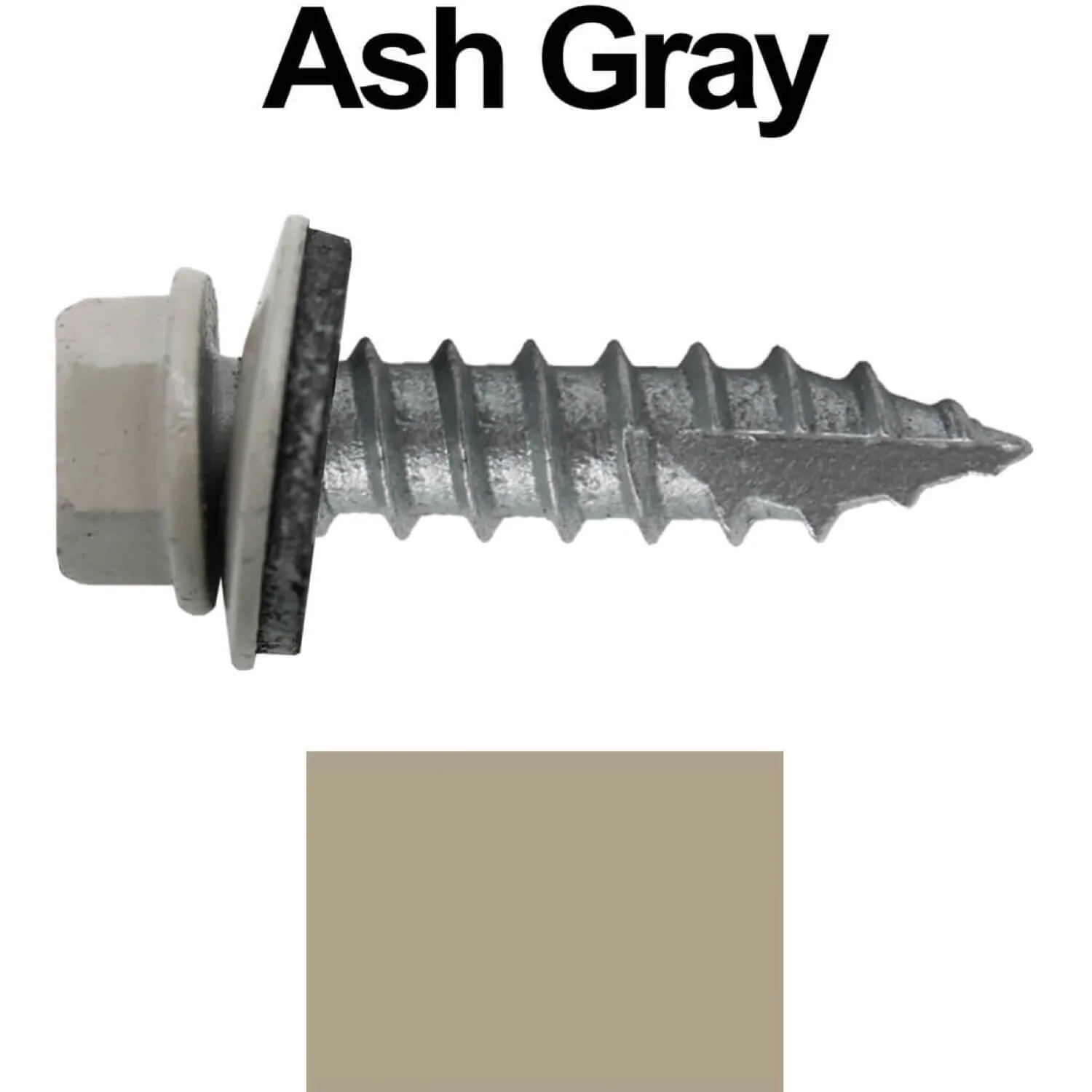 #14 x 1"  Metal ROOFING SCREWS - Hex Washer Head - Self starting/self tapping - EPDM washer. Colored head. - Image 6
