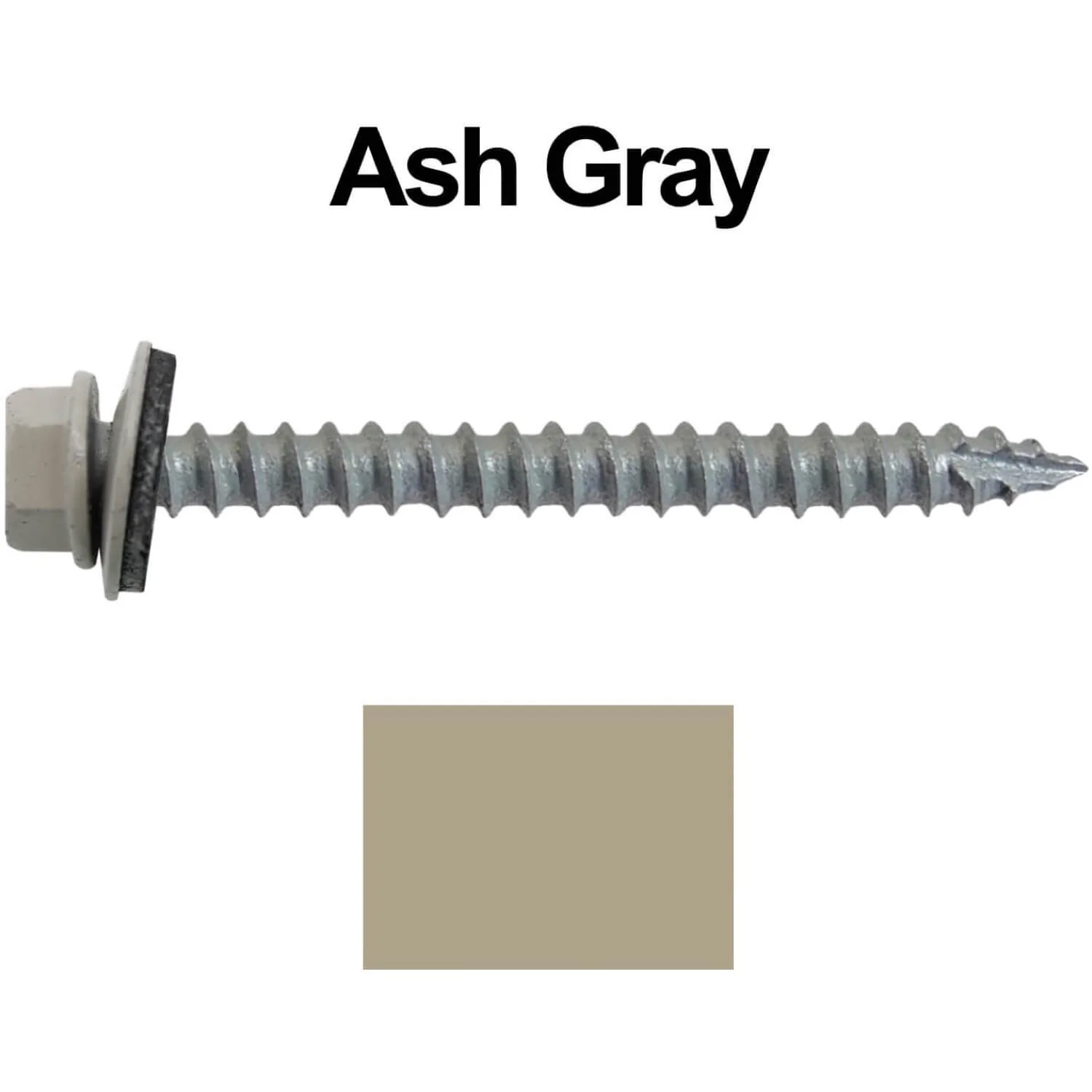 #14 x 2-1/2" Metal ROOFING SCREWS - Hex Washer Head - Self starting/self tapping - EPDM washer. Colored head. - Image 116