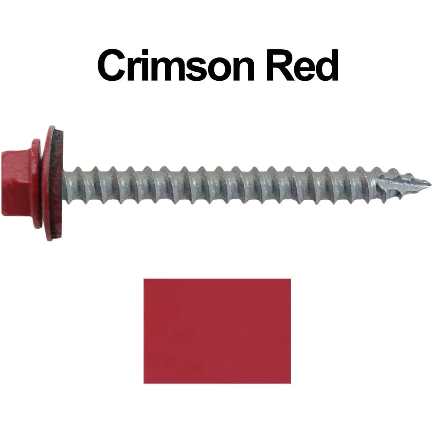 #14 x 2-1/2" Metal ROOFING SCREWS - Hex Washer Head - Self starting/self tapping - EPDM washer. Colored head. - Image 12