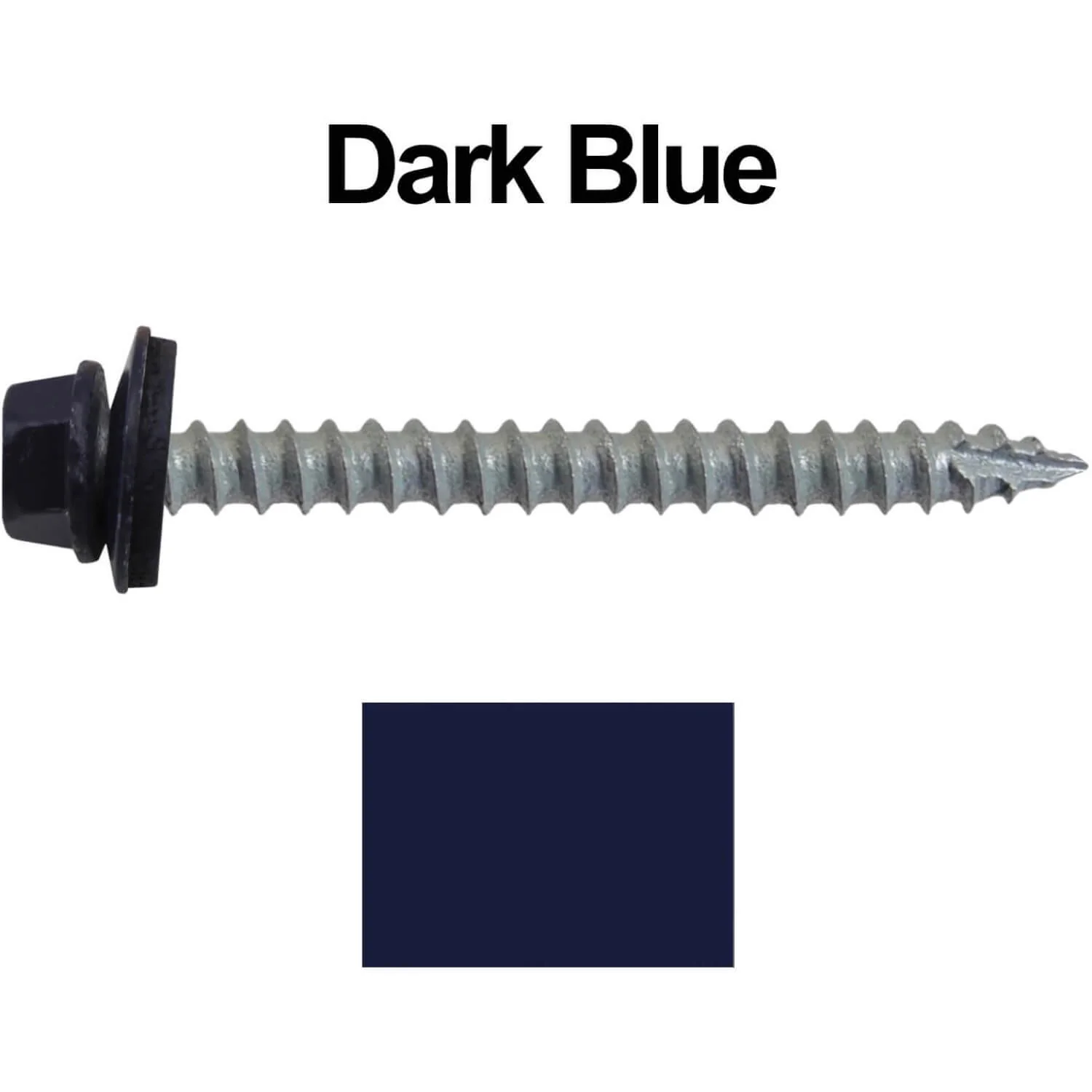 #14 x 2-1/2" Metal ROOFING SCREWS - Hex Washer Head - Self starting/self tapping - EPDM washer. Colored head. - Image 13