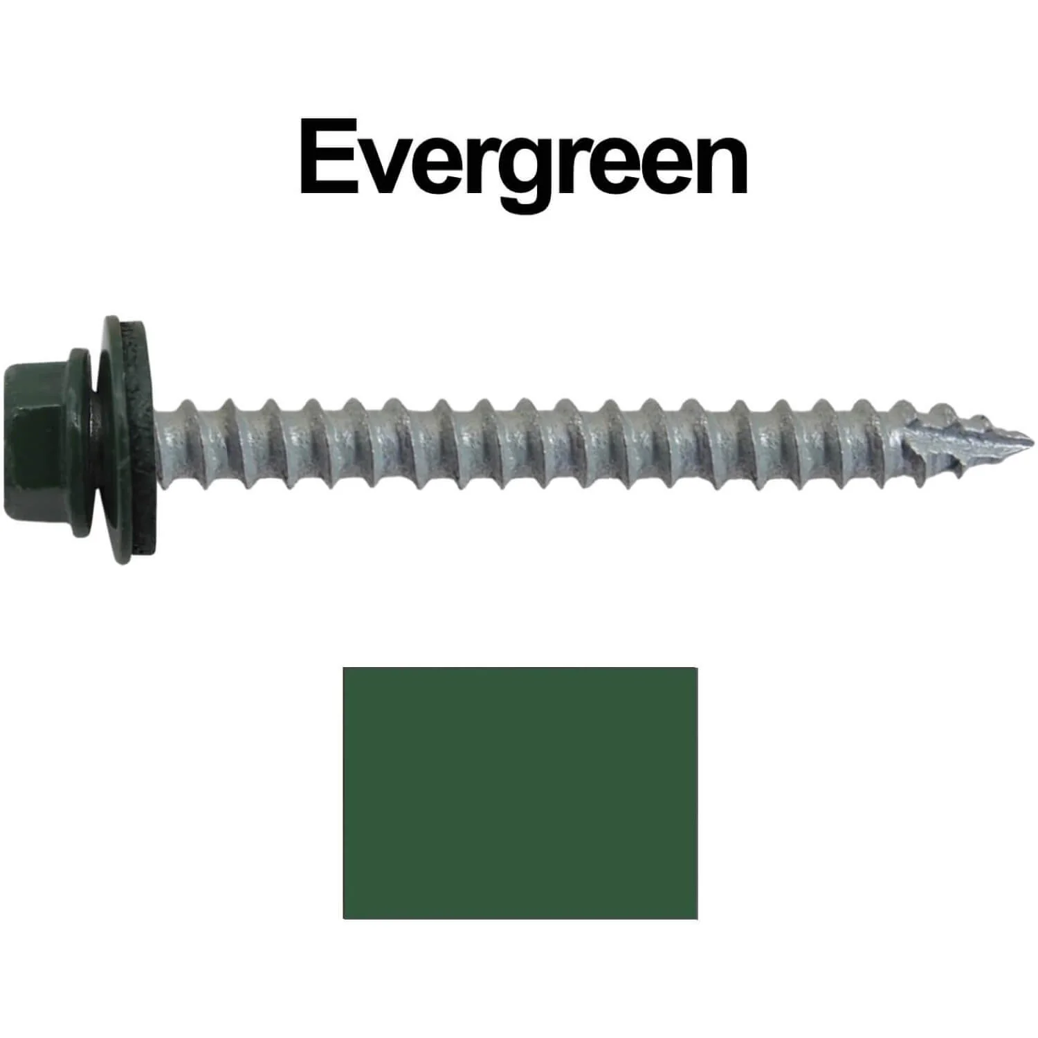 #14 x 2-1/2" Metal ROOFING SCREWS - Hex Washer Head - Self starting/self tapping - EPDM washer. Colored head. - Image 17