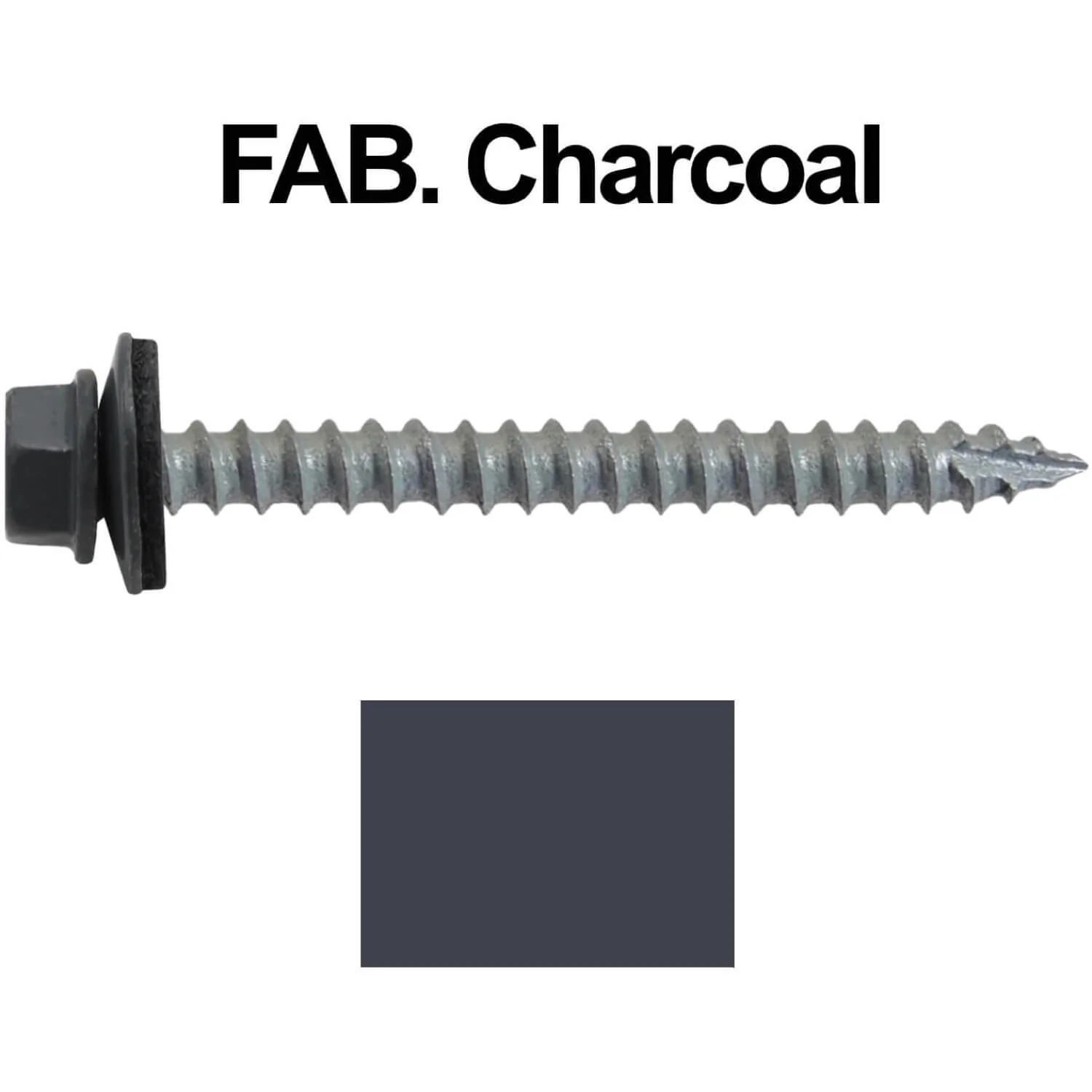 #14 x 2-1/2" Metal ROOFING SCREWS - Hex Washer Head - Self starting/self tapping - EPDM washer. Colored head. - Image 18