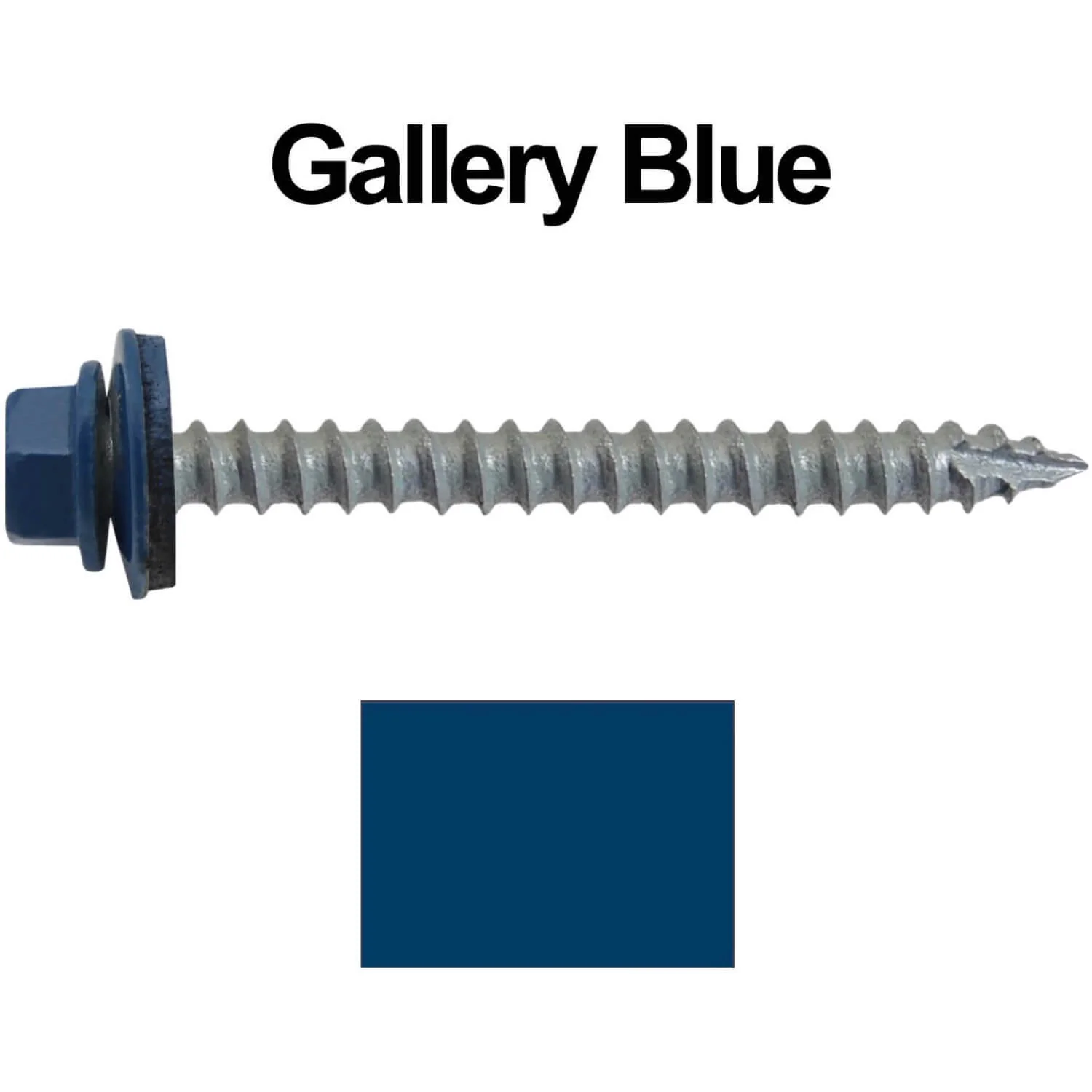#14 x 2-1/2" Metal ROOFING SCREWS - Hex Washer Head - Self starting/self tapping - EPDM washer. Colored head. - Image 19