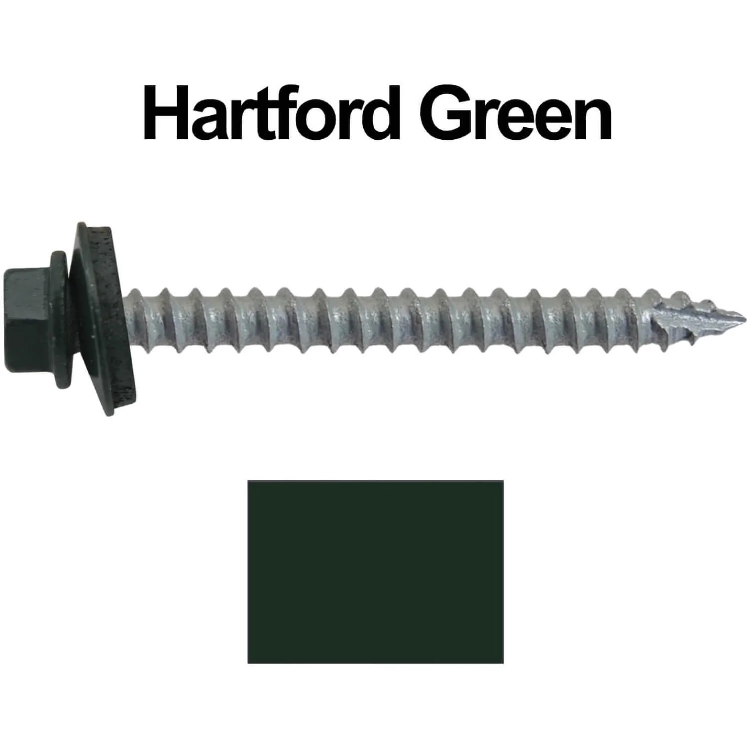 #14 x 2-1/2" Metal ROOFING SCREWS - Hex Washer Head - Self starting/self tapping - EPDM washer. Colored head. - Image 20