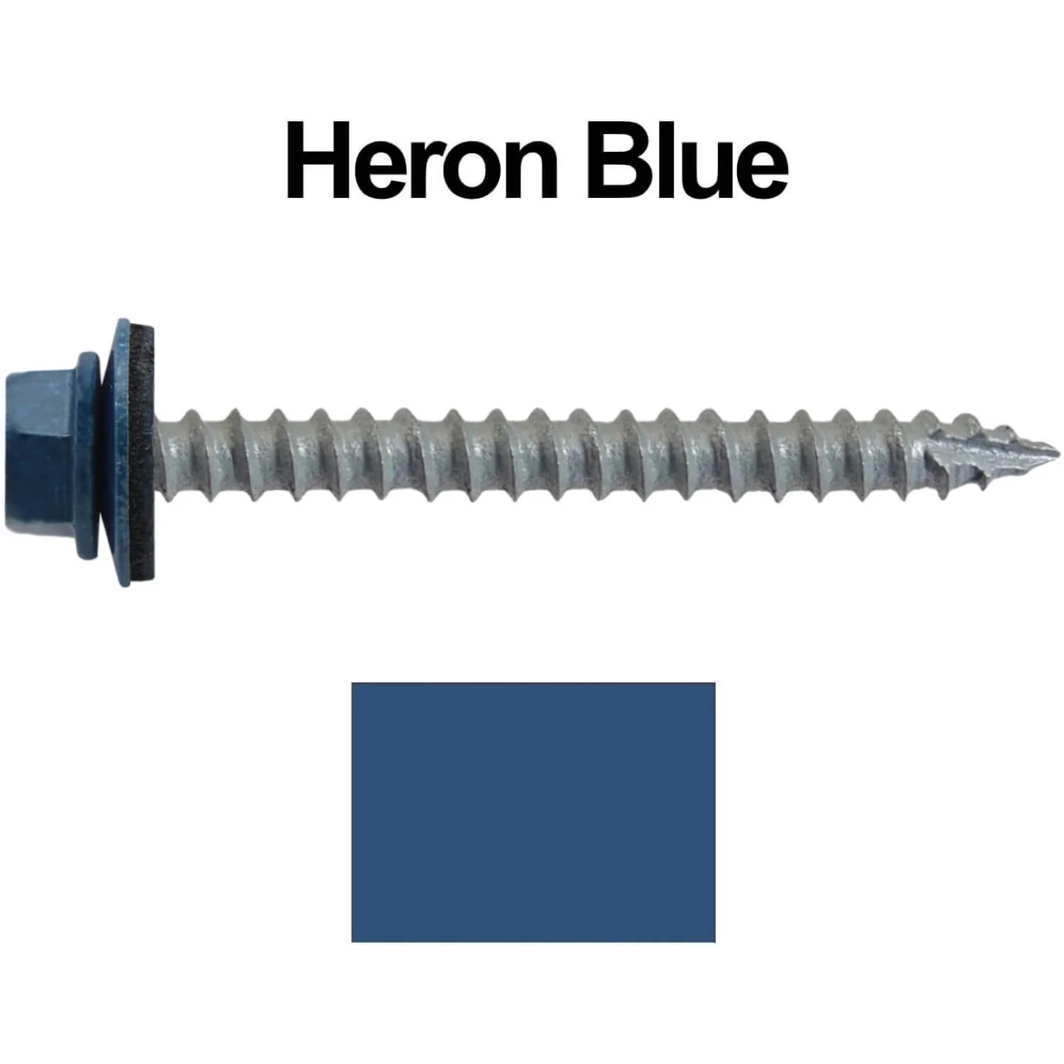 #14 x 2-1/2" Metal ROOFING SCREWS - Hex Washer Head - Self starting/self tapping - EPDM washer. Colored head. - Image 22