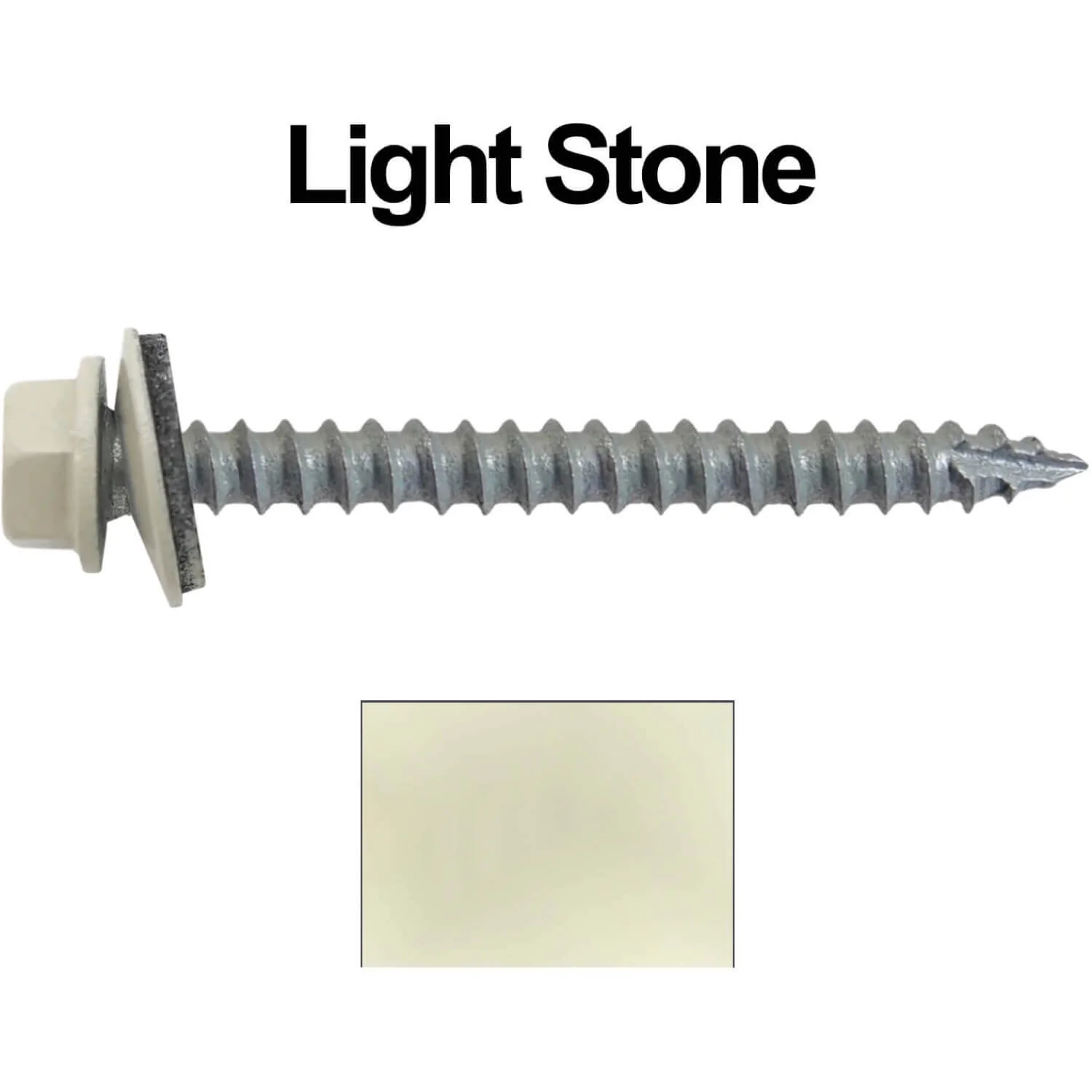 #14 x 2-1/2" Metal ROOFING SCREWS - Hex Washer Head - Self starting/self tapping - EPDM washer. Colored head. - Image 27
