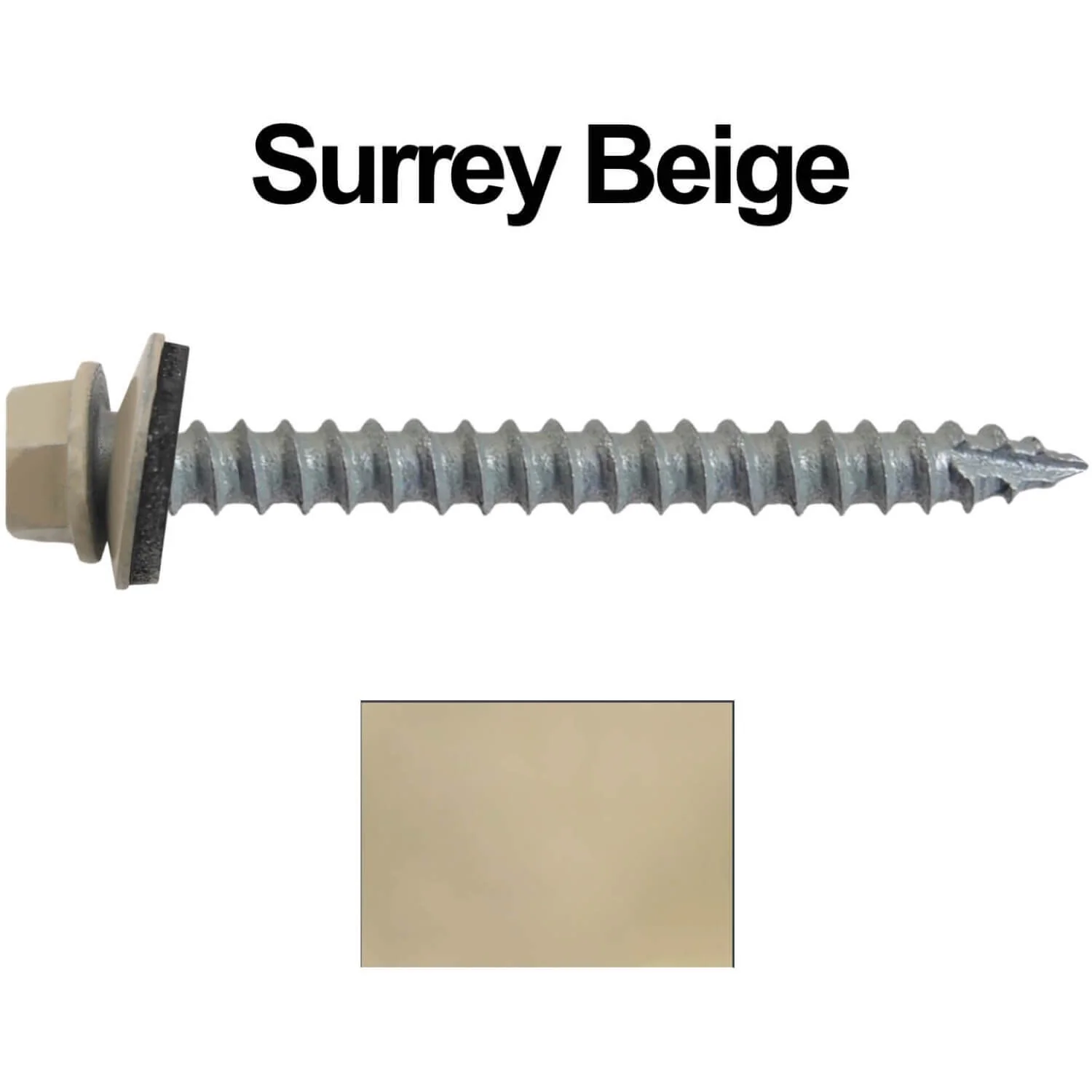 #14 x 2-1/2" Metal ROOFING SCREWS - Hex Washer Head - Self starting/self tapping - EPDM washer. Colored head. - Image 36
