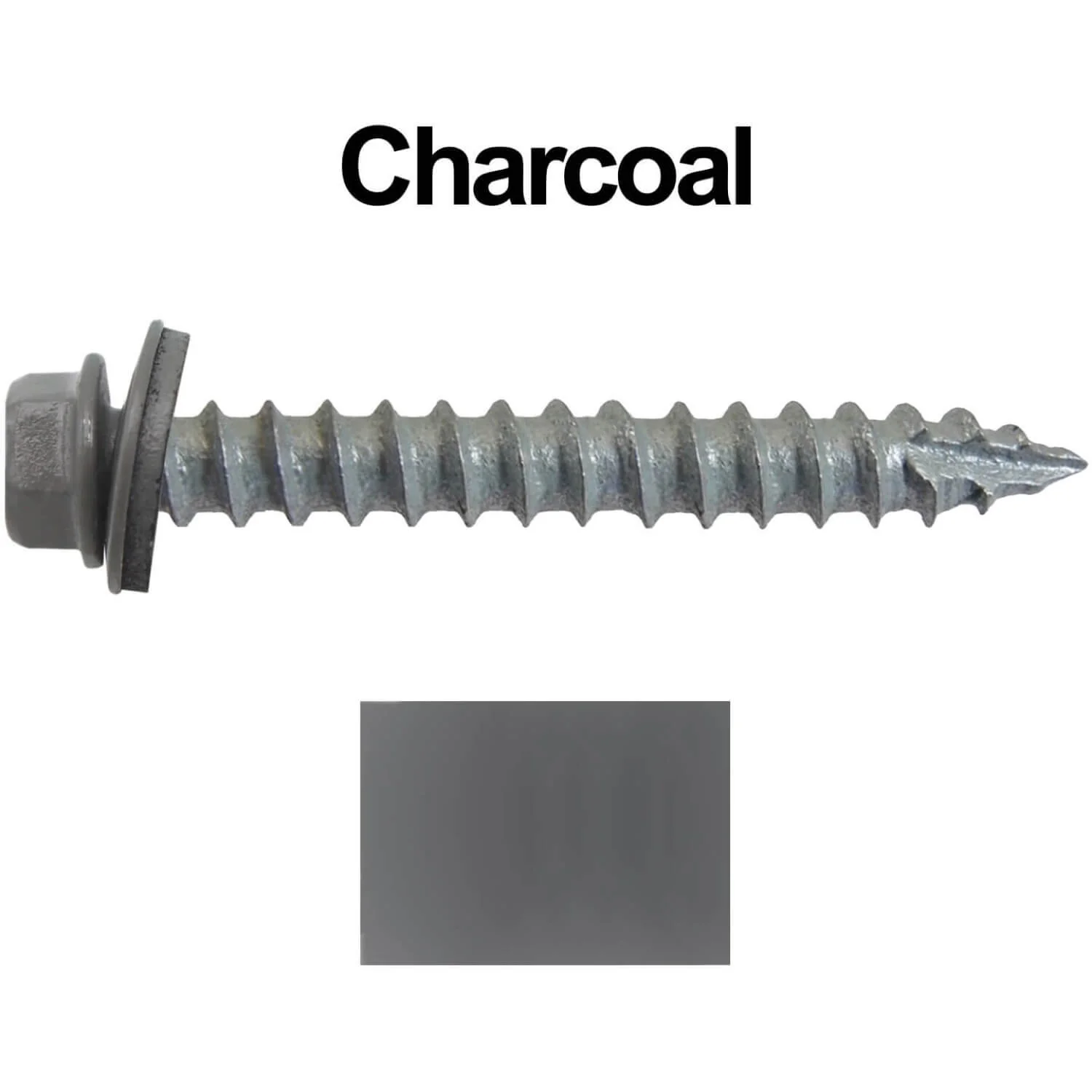 #14 x 2" Metal ROOFING SCREWS - Hex Washer Head - Self starting/self tapping - EPDM washer. Colored head. - Image 134