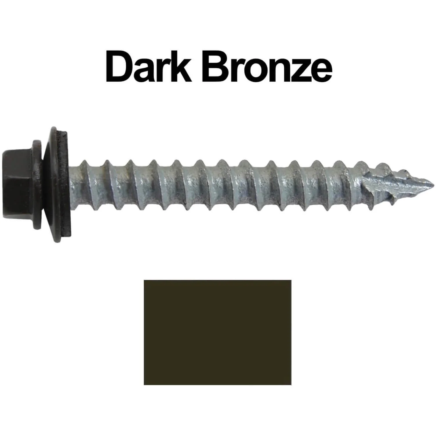 #14 x 2" Metal ROOFING SCREWS - Hex Washer Head - Self starting/self tapping - EPDM washer. Colored head. - Image 139