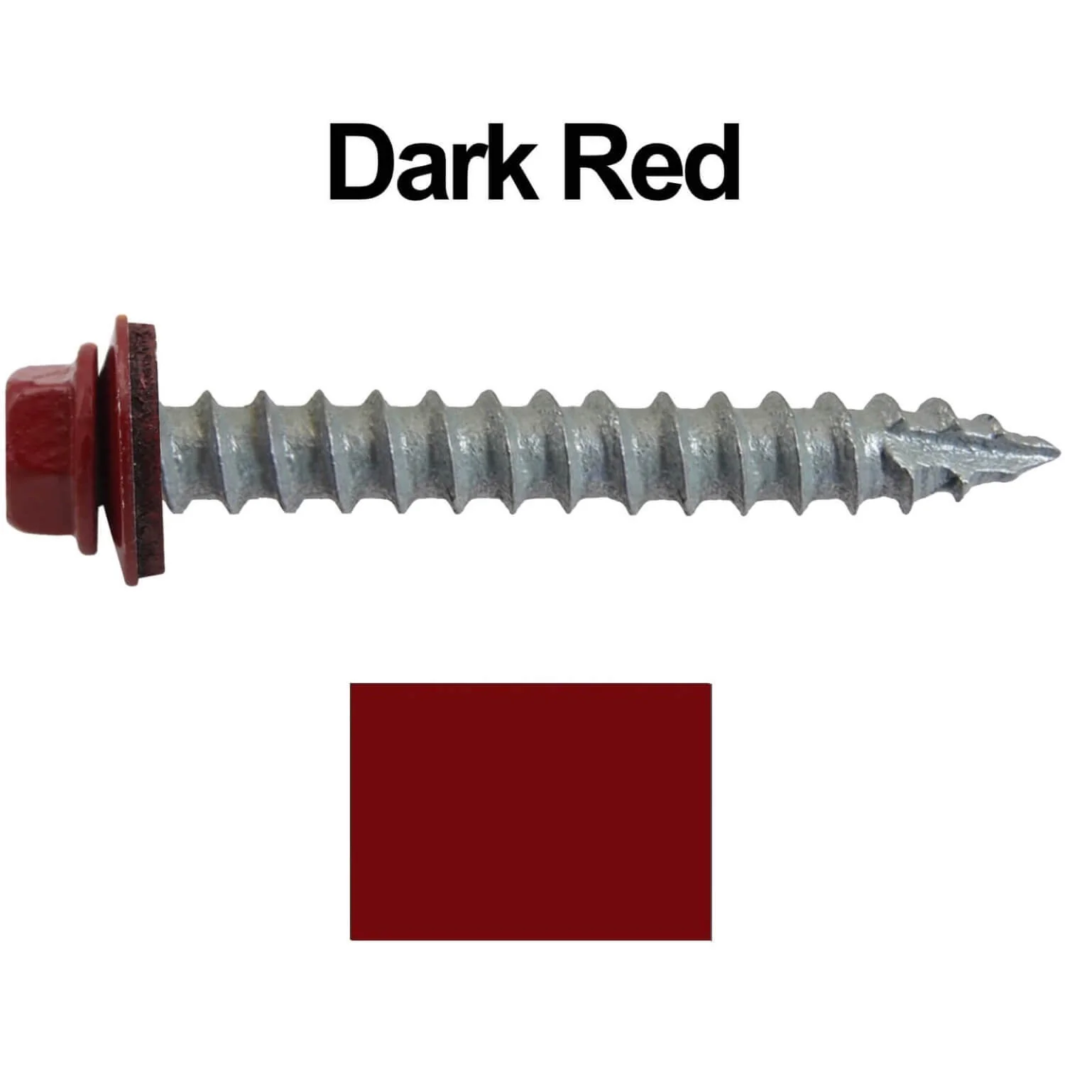 #14 x 2" Metal ROOFING SCREWS - Hex Washer Head - Self starting/self tapping - EPDM washer. Colored head. - Image 141