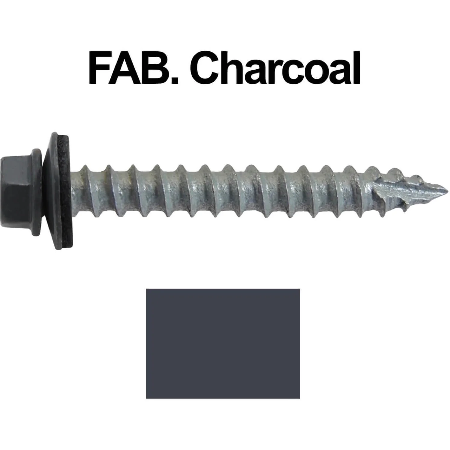 #14 x 2" Metal ROOFING SCREWS - Hex Washer Head - Self starting/self tapping - EPDM washer. Colored head. - Image 143