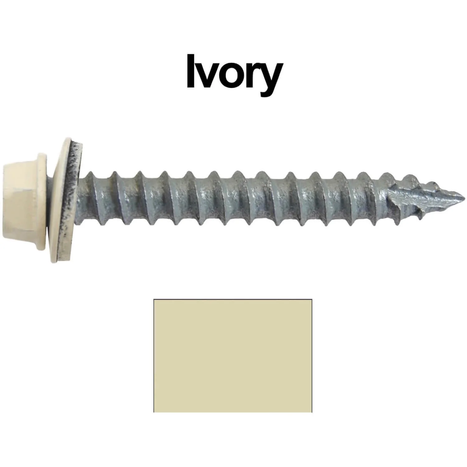 #14 x 2" Metal ROOFING SCREWS - Hex Washer Head - Self starting/self tapping - EPDM washer. Colored head. - Image 147