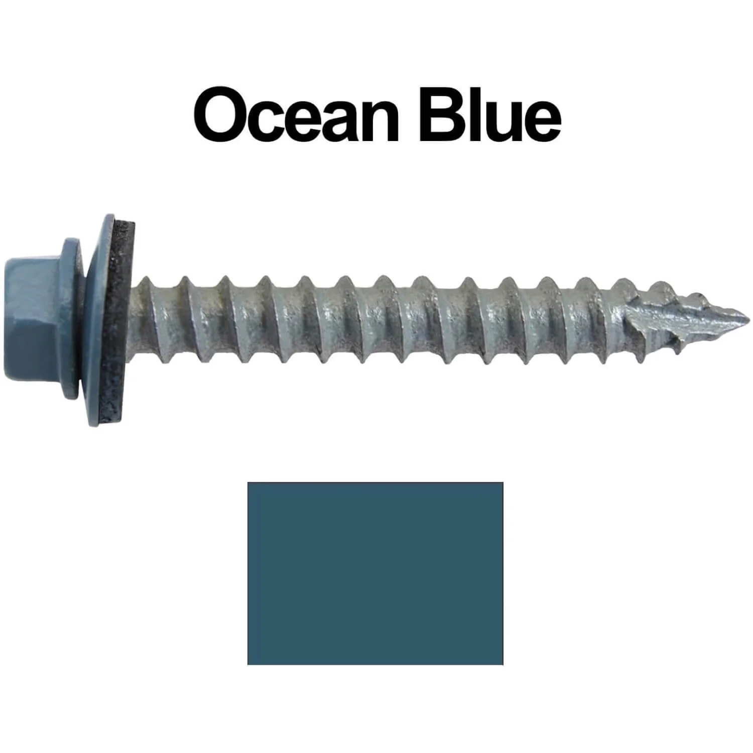 #14 x 2" Metal ROOFING SCREWS - Hex Washer Head - Self starting/self tapping - EPDM washer. Colored head. - Image 152