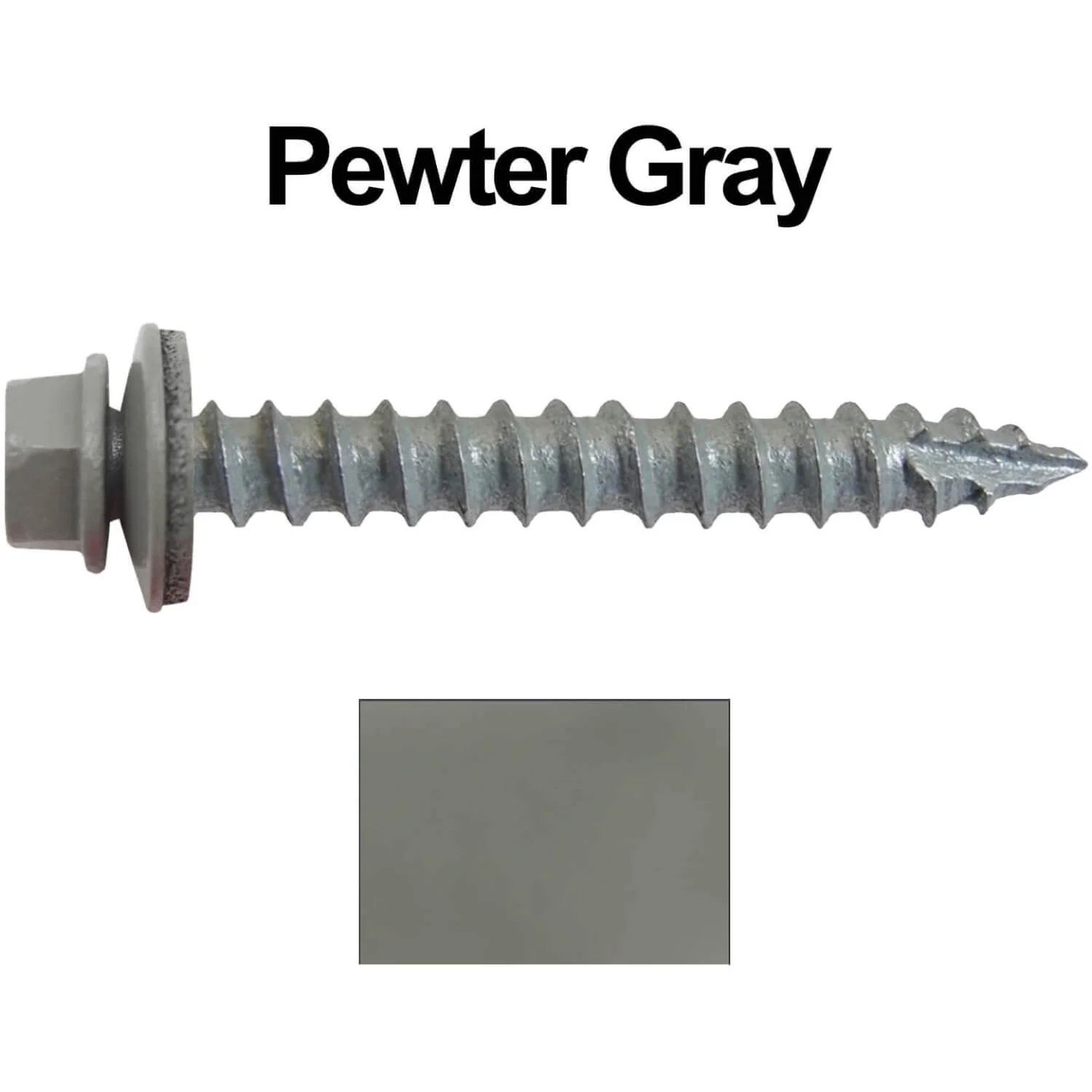 #14 x 2" Metal ROOFING SCREWS - Hex Washer Head - Self starting/self tapping - EPDM washer. Colored head. - Image 155