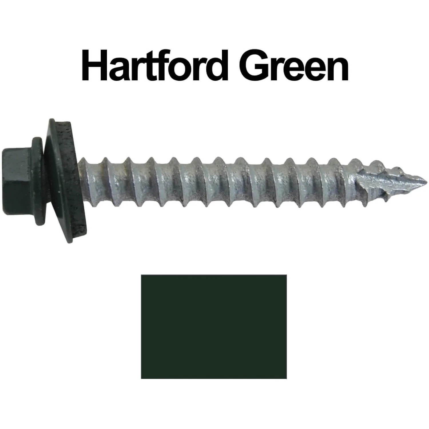 #14 x 2" Metal ROOFING SCREWS - Hex Washer Head - Self starting/self tapping - EPDM washer. Colored head. - Image 163