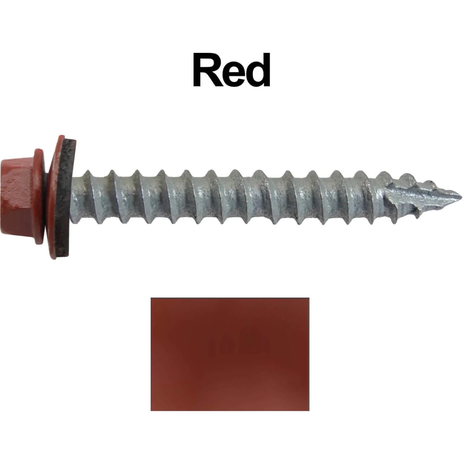 #14 x 2" Metal ROOFING SCREWS - Hex Washer Head - Self starting/self tapping - EPDM washer. Colored head. - Image 32