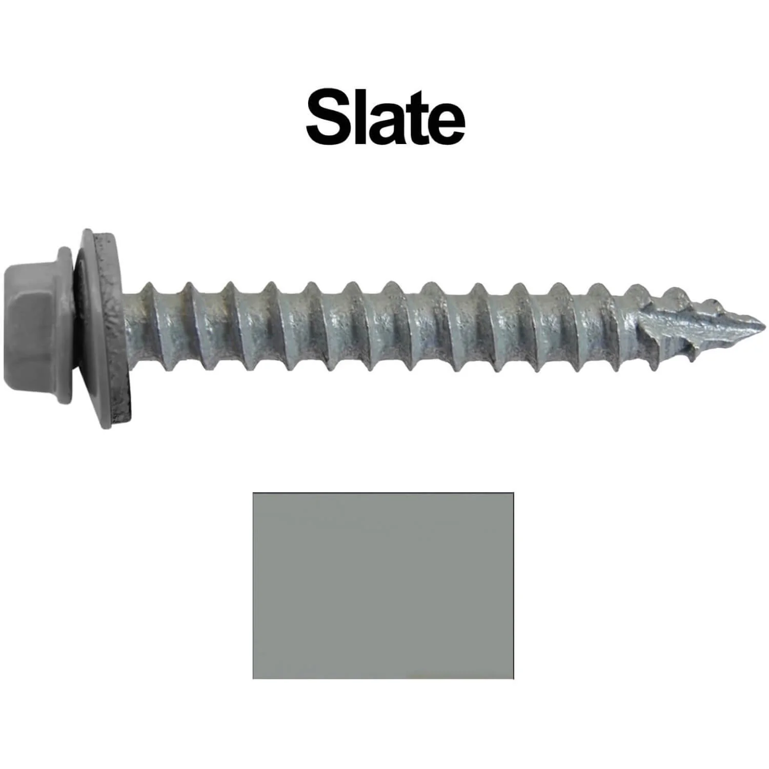 #14 x 2" Metal ROOFING SCREWS - Hex Washer Head - Self starting/self tapping - EPDM washer. Colored head. - Image 33