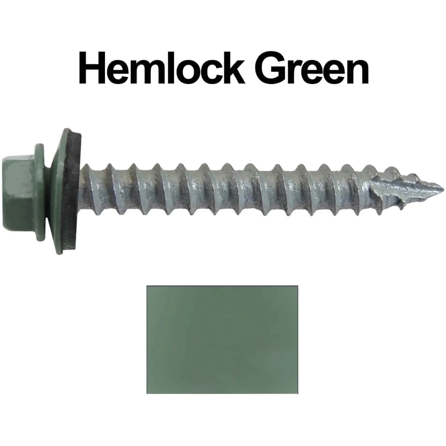 #14 x 2" Metal ROOFING SCREWS - Hex Washer Head - Self starting/self tapping - EPDM washer. Colored head. - Image 41