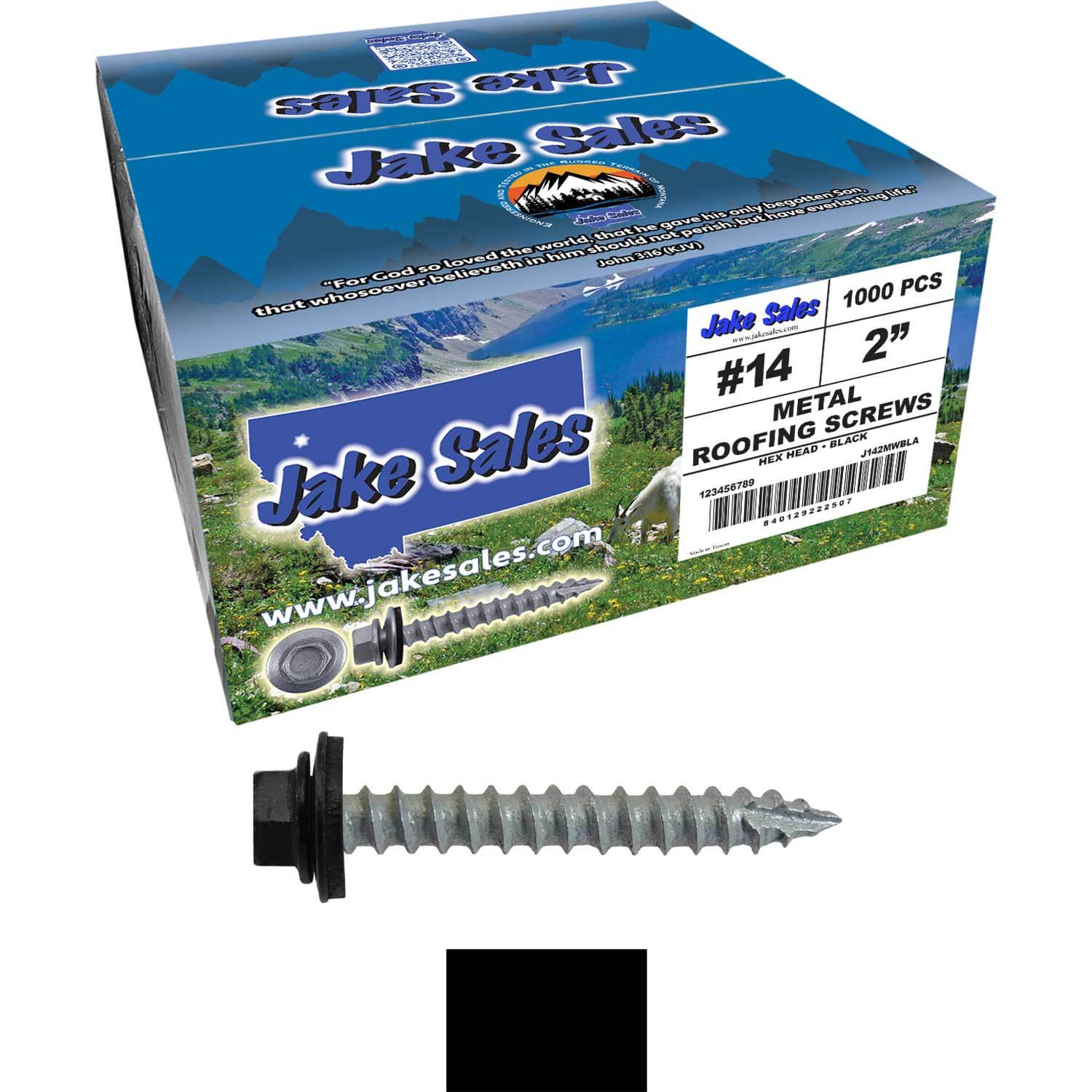 #14 x 2" Metal ROOFING SCREWS - Hex Washer Head - Self starting/self tapping - EPDM washer. Colored head. - Image 77