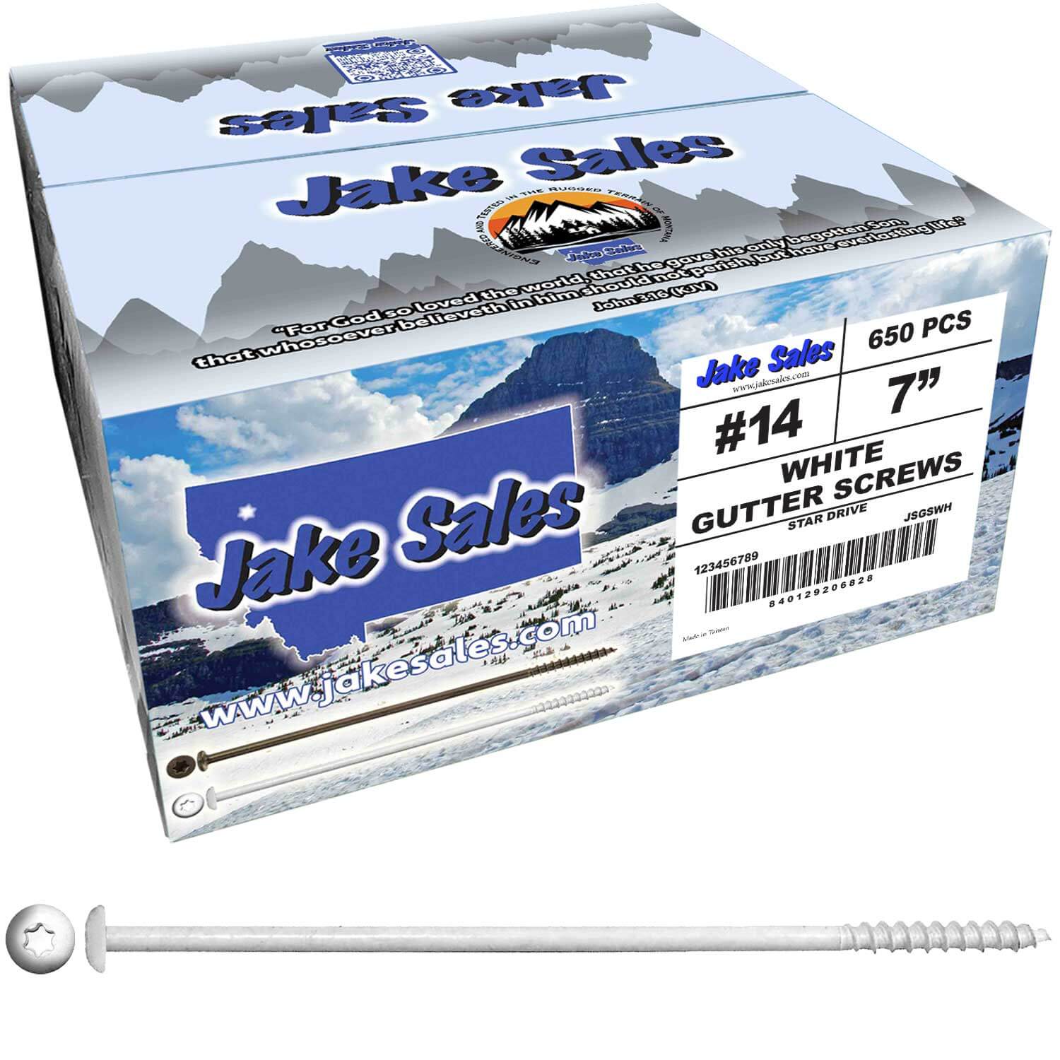 #14 x 7" Ceramic Coated Torx/Star Drive Gutter Screws - For Fastening Gutters to Wood - Torx/Star T-30 Drive Head - Image 46