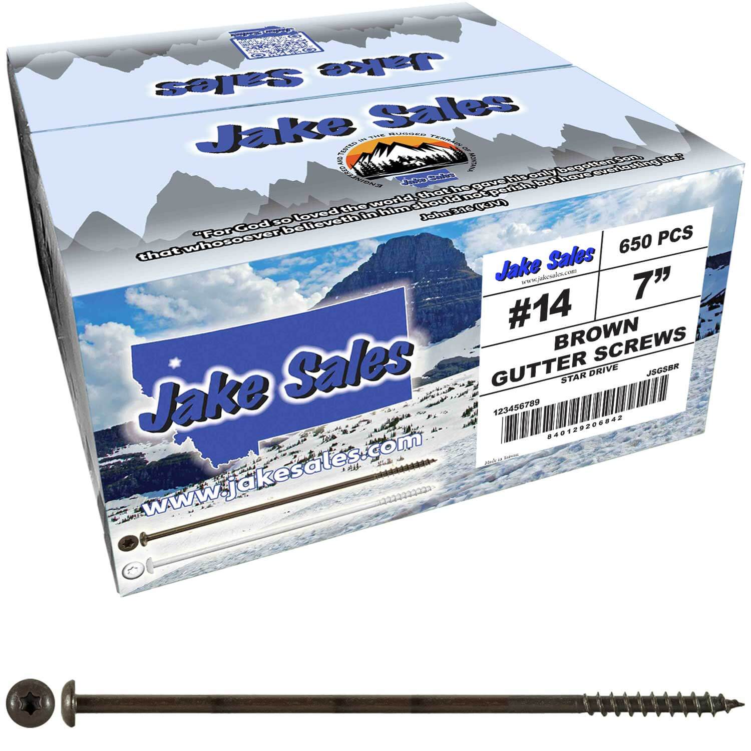 #14 x 7" Ceramic Coated Torx/Star Drive Gutter Screws - For Fastening Gutters to Wood - Torx/Star T-30 Drive Head - Image 8