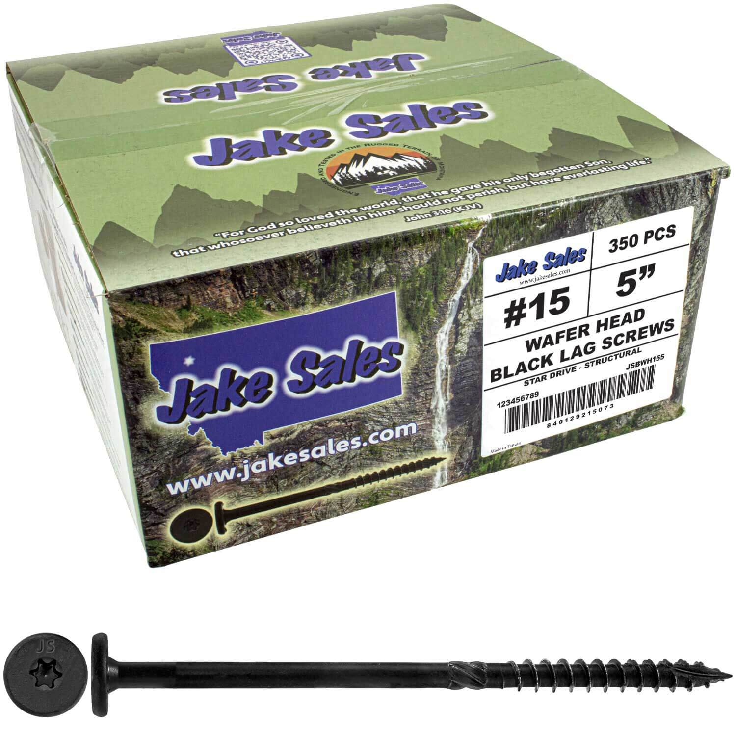 #15 Black Wafer Head Structural Lag Screws. Used for Log Construction, Timber Framing, Laminated Beams and Pole Barns Among Other Uses. T-30 Torx/Star Drive - Image 15