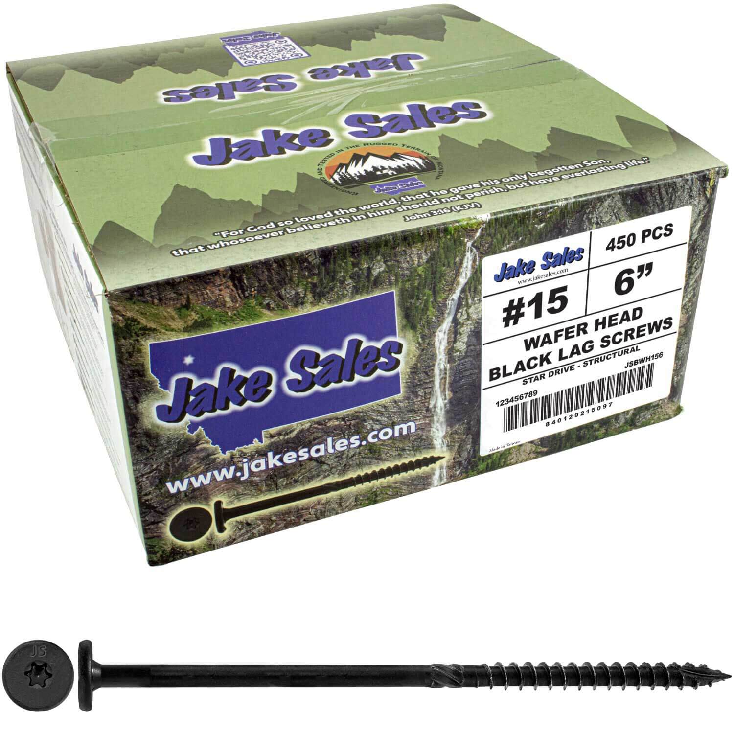 #15 Black Wafer Head Structural Lag Screws. Used for Log Construction, Timber Framing, Laminated Beams and Pole Barns Among Other Uses. T-30 Torx/Star Drive - Image 17