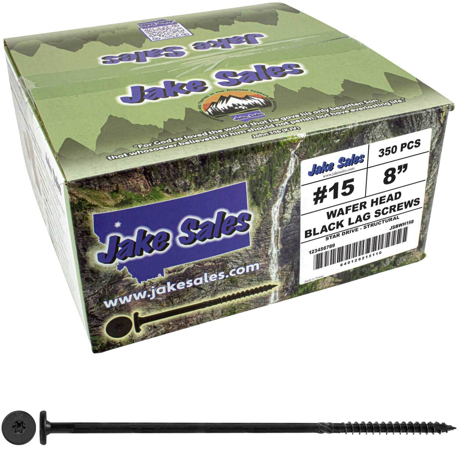 #15 Black Wafer Head Structural Lag Screws. Used for Log Construction, Timber Framing, Laminated Beams and Pole Barns Among Other Uses. T-30 Torx/Star Drive - Image 19