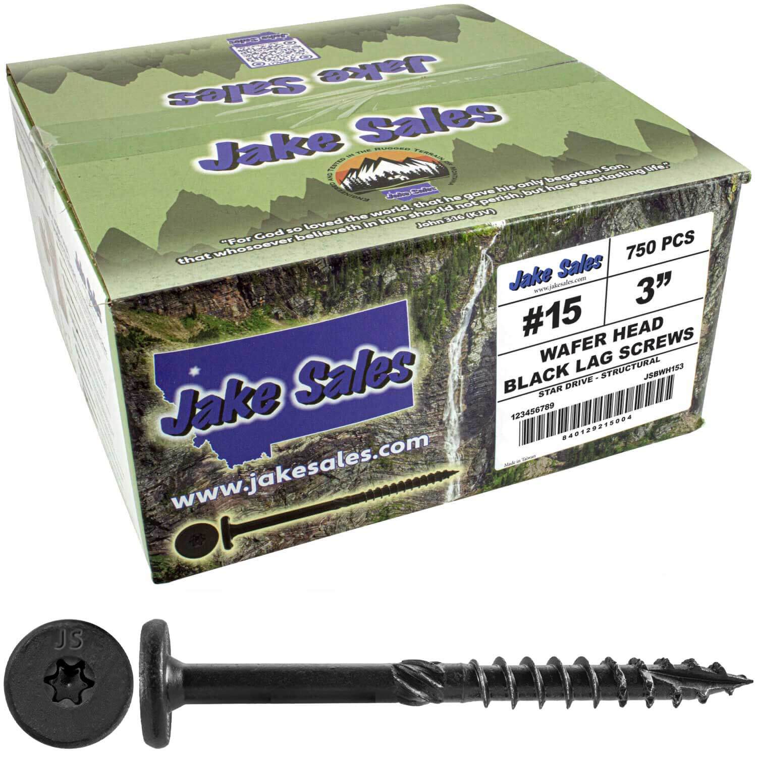 #15 Black Wafer Head Structural Lag Screws. Used for Log Construction, Timber Framing, Laminated Beams and Pole Barns Among Other Uses. T-30 Torx/Star Drive - Image 21