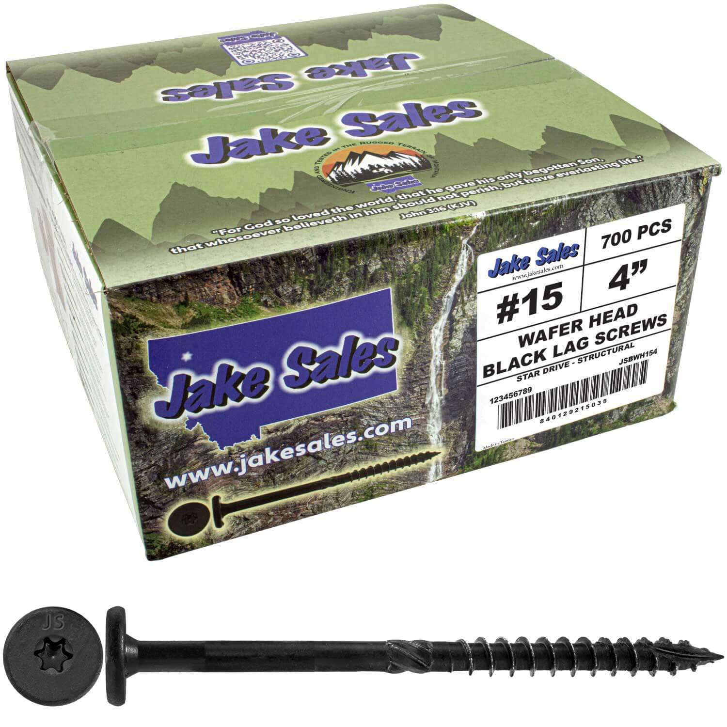 #15 Black Wafer Head Structural Lag Screws. Used for Log Construction, Timber Framing, Laminated Beams and Pole Barns Among Other Uses. T-30 Torx/Star Drive - Image 23