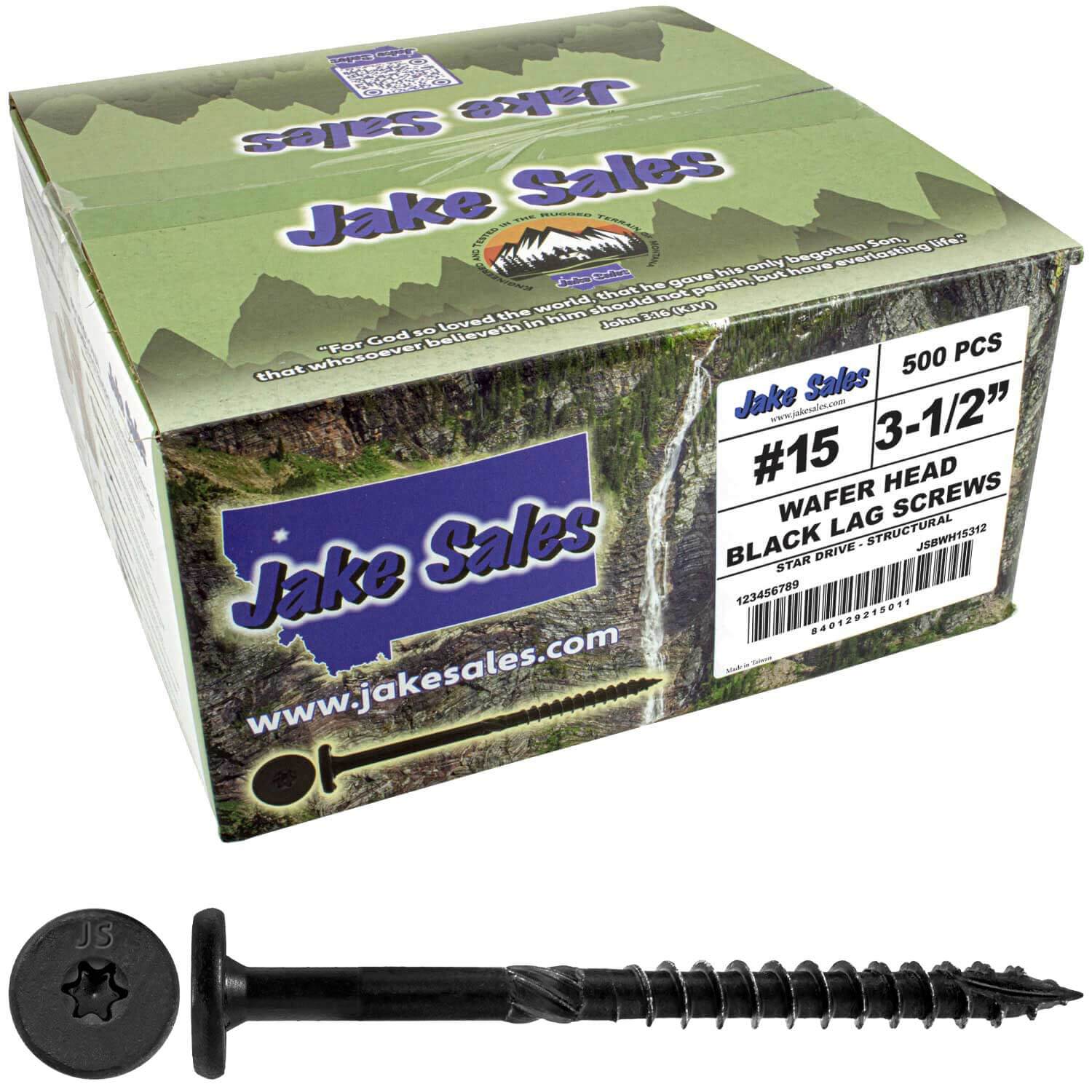 #15 Black Wafer Head Structural Lag Screws. Used for Log Construction, Timber Framing, Laminated Beams and Pole Barns Among Other Uses. T-30 Torx/Star Drive - Image 9