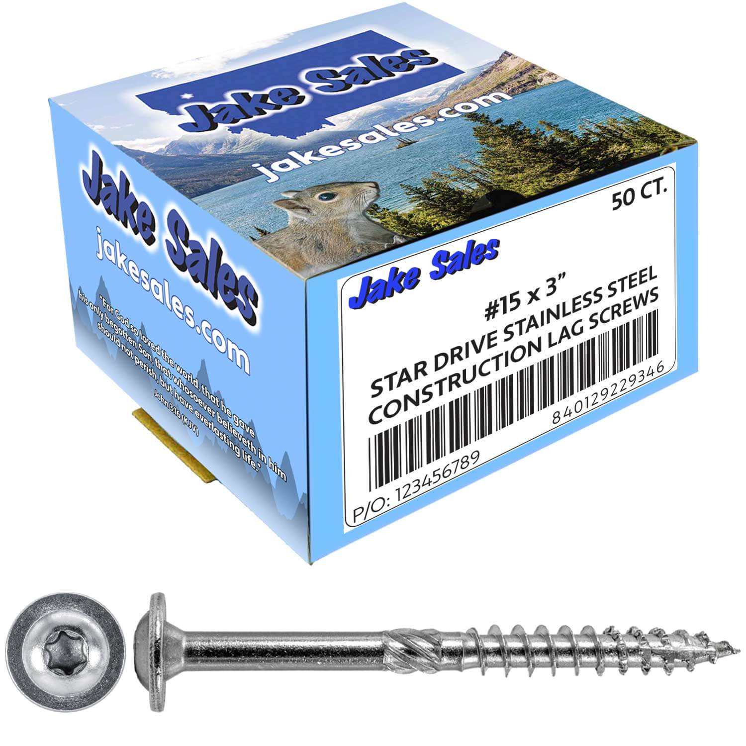 #15 Stainless Steel Construction Lag Screw  T-30 Torx/Star Drive Heavy Duty Lag Screw - Modified Truss Washer Head - Image 22