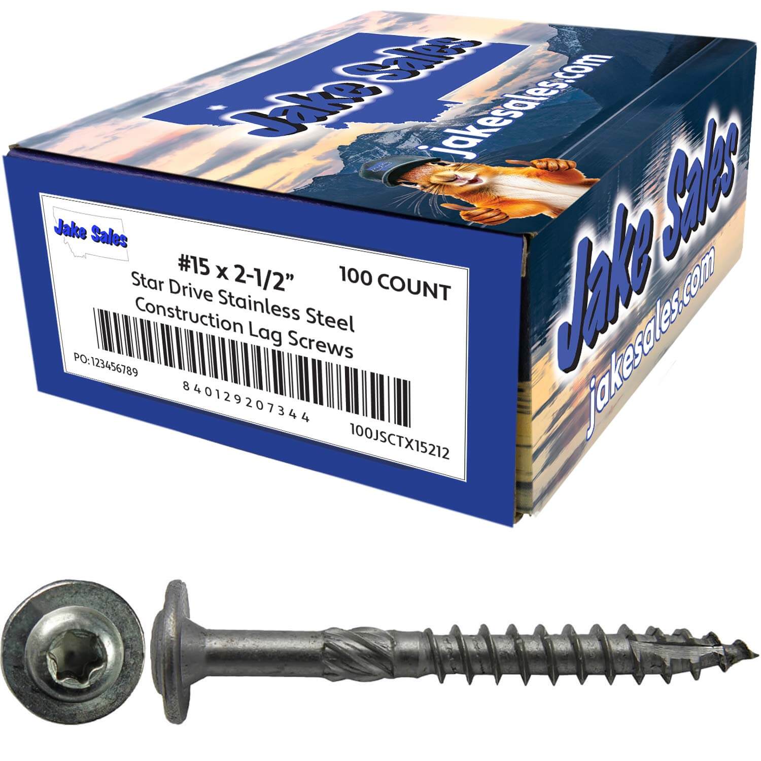 #15 Stainless Steel Construction Lag Screw  T-30 Torx/Star Drive Heavy Duty Lag Screw - Modified Truss Washer Head - Image 25