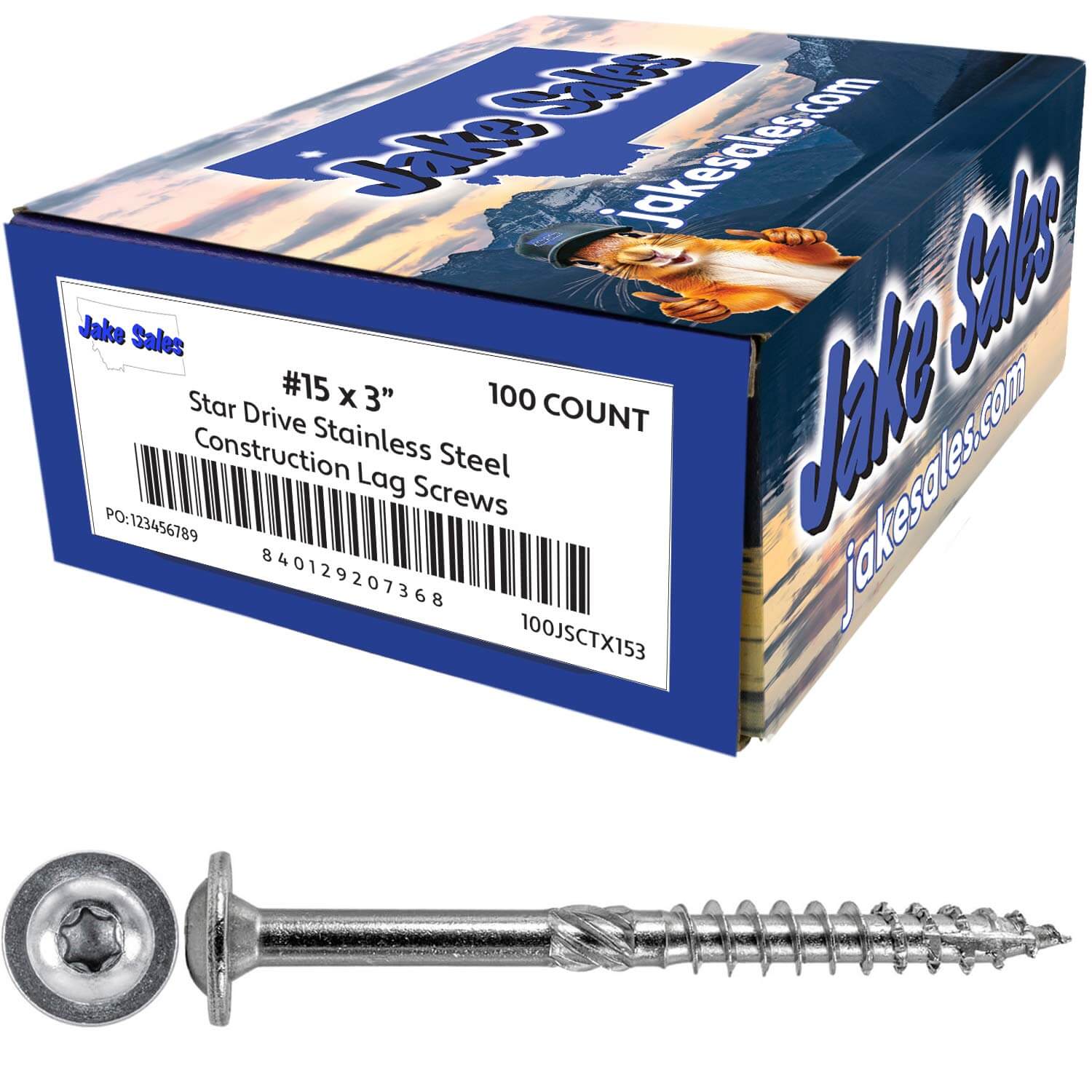 #15 Stainless Steel Construction Lag Screw  T-30 Torx/Star Drive Heavy Duty Lag Screw - Modified Truss Washer Head - Image 30