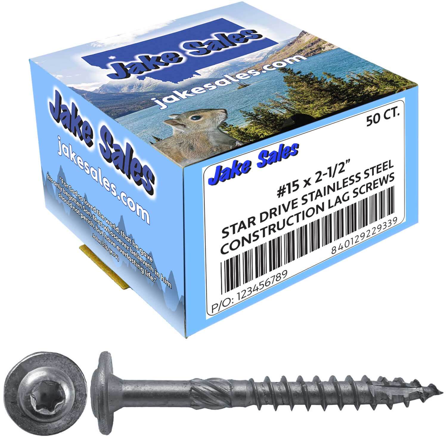 #15 Stainless Steel Construction Lag Screw  T-30 Torx/Star Drive Heavy Duty Lag Screw - Modified Truss Washer Head - Image 44