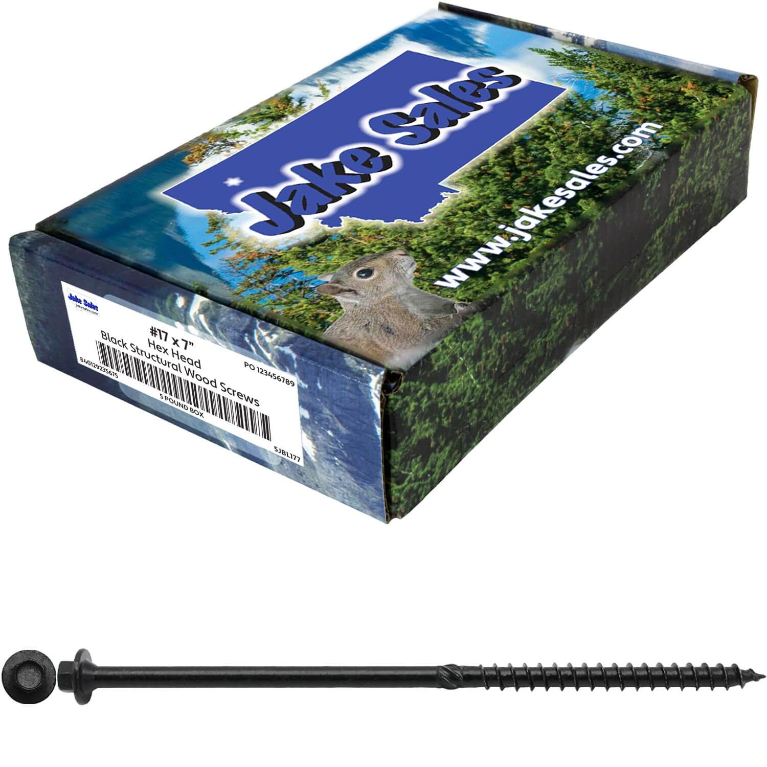 #17 Heavy-Duty Black Timber, Log & Structural Wood Screws - Exterior Coated - Use for Fastening Ledger Boards, Large Timbers, Logs and more. - Image 18