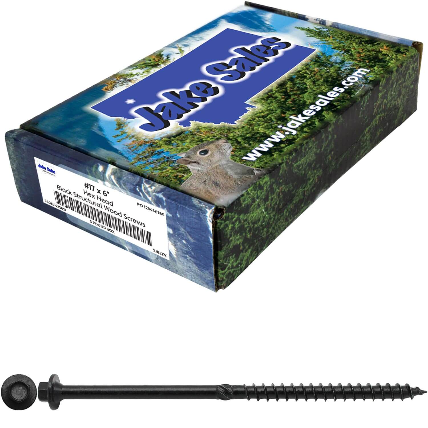 #17 Heavy-Duty Black Timber, Log & Structural Wood Screws - Exterior Coated - Use for Fastening Ledger Boards, Large Timbers, Logs and more. - Image 20