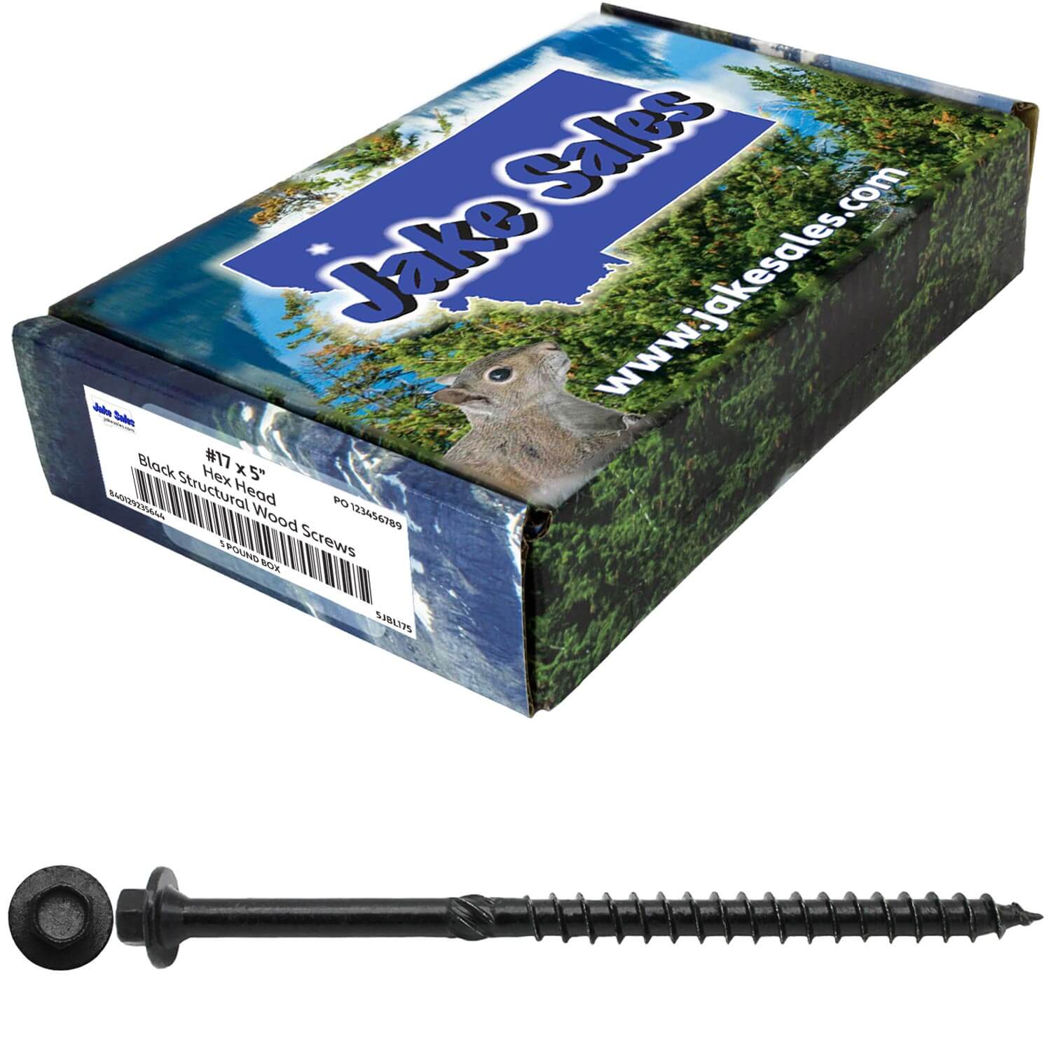 #17 Heavy-Duty Black Timber, Log & Structural Wood Screws - Exterior Coated - Use for Fastening Ledger Boards, Large Timbers, Logs and more. - Image 22