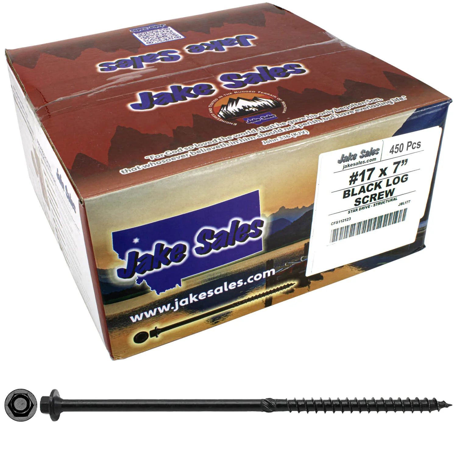 #17 Heavy-Duty Black Timber, Log & Structural Wood Screws - Exterior Coated - Use for Fastening Ledger Boards, Large Timbers, Logs and more. - Image 24